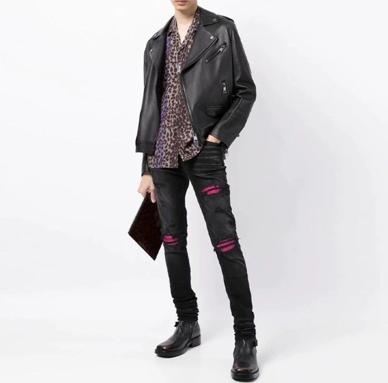 Amiri amiri cracked pink leather mx1 pants Size US 32 / EU 48 - 9 Thumbnail