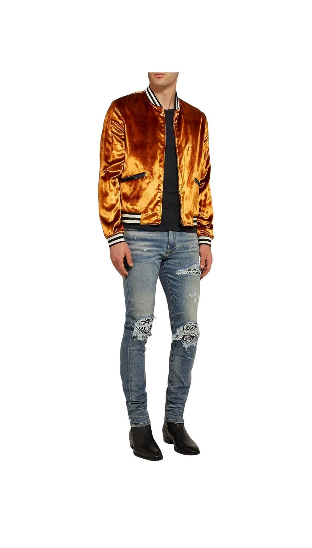 Yves Saint Laurent saint laurent velvet cotton bomber jacket Size US M / EU 48-50 / 2 - 6 Thumbnail