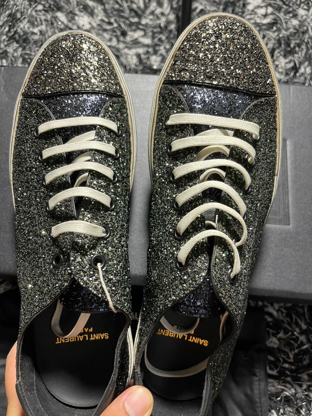 Yves Saint Laurent saint laurent glitter low-top sneakers Size US 8 / EU 41 - 4 Thumbnail