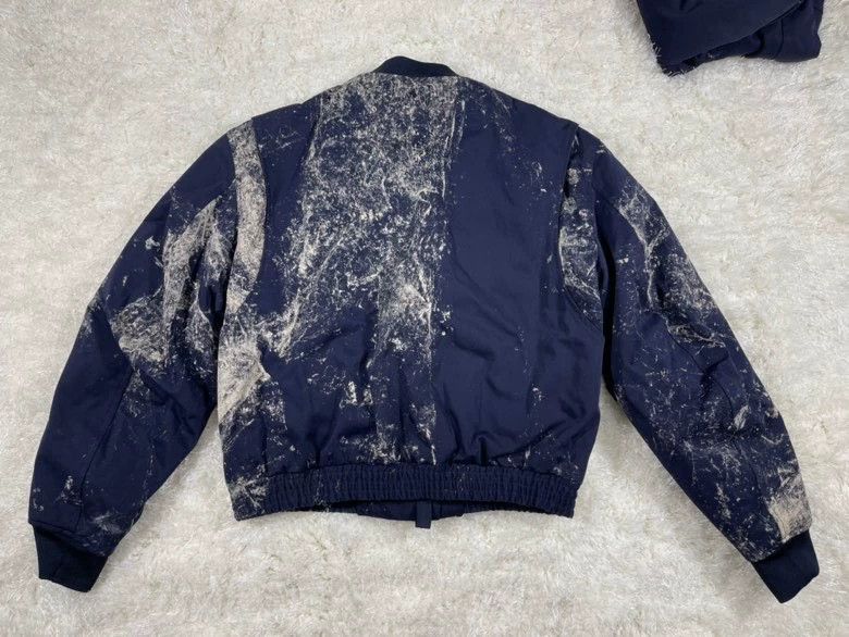 Maison Margiela Maison Margiela Navy Paint Spatter Bomber Jacket Size US M / EU 48-50 / 2 - 2 Thumbnail