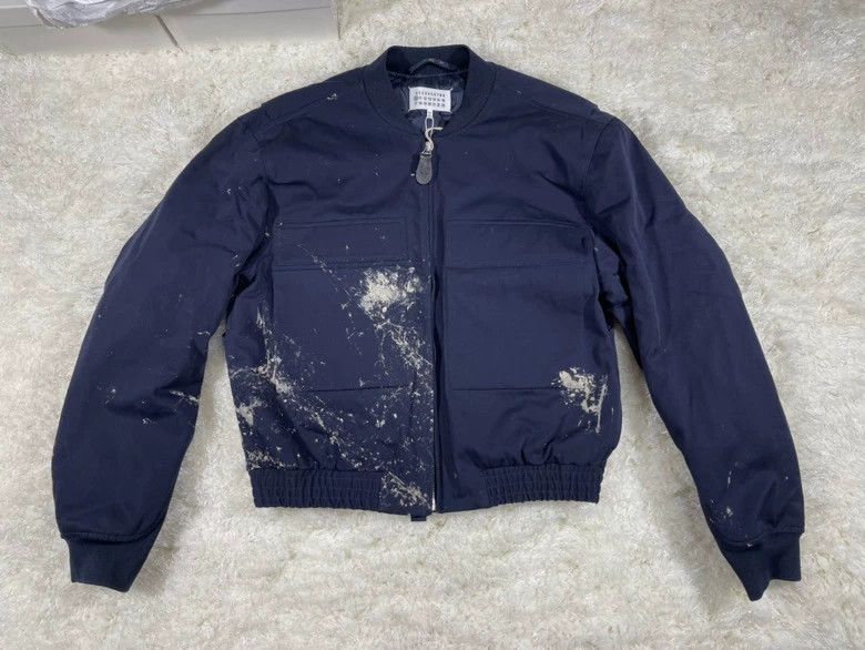 Maison Margiela Maison Margiela Navy Paint Spatter Bomber Jacket Size US M / EU 48-50 / 2 - 3 Thumbnail