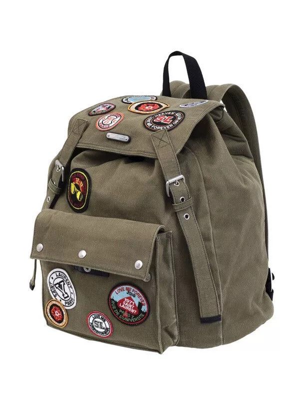 Yves Saint Laurent military green patch backpack from saint laurent Size ONE SIZE - 7 Thumbnail