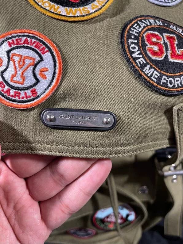 Yves Saint Laurent military green patch backpack from saint laurent Size ONE SIZE - 2 Thumbnail