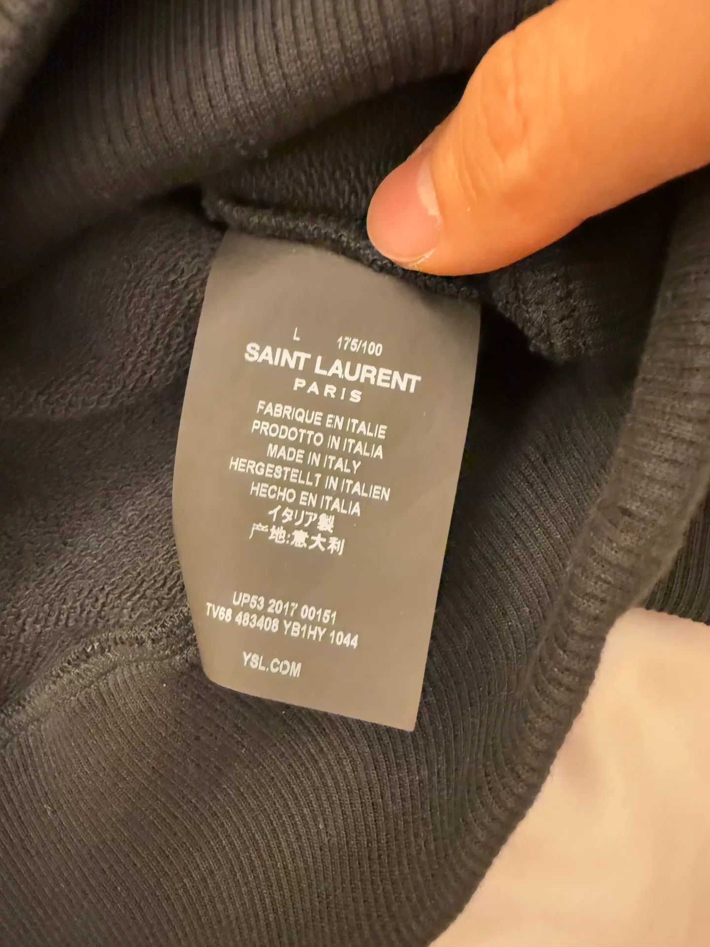 Yves Saint Laurent ysl saint laurent classic hoodie in gray Size US L / EU 52-54 / 3 - 4 Thumbnail
