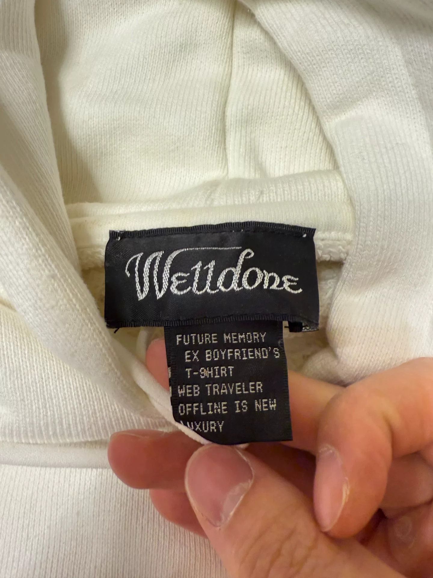 WE11DONE welldone oversized white hoodie for women Size L / US 10 / IT 46 - 5 Thumbnail