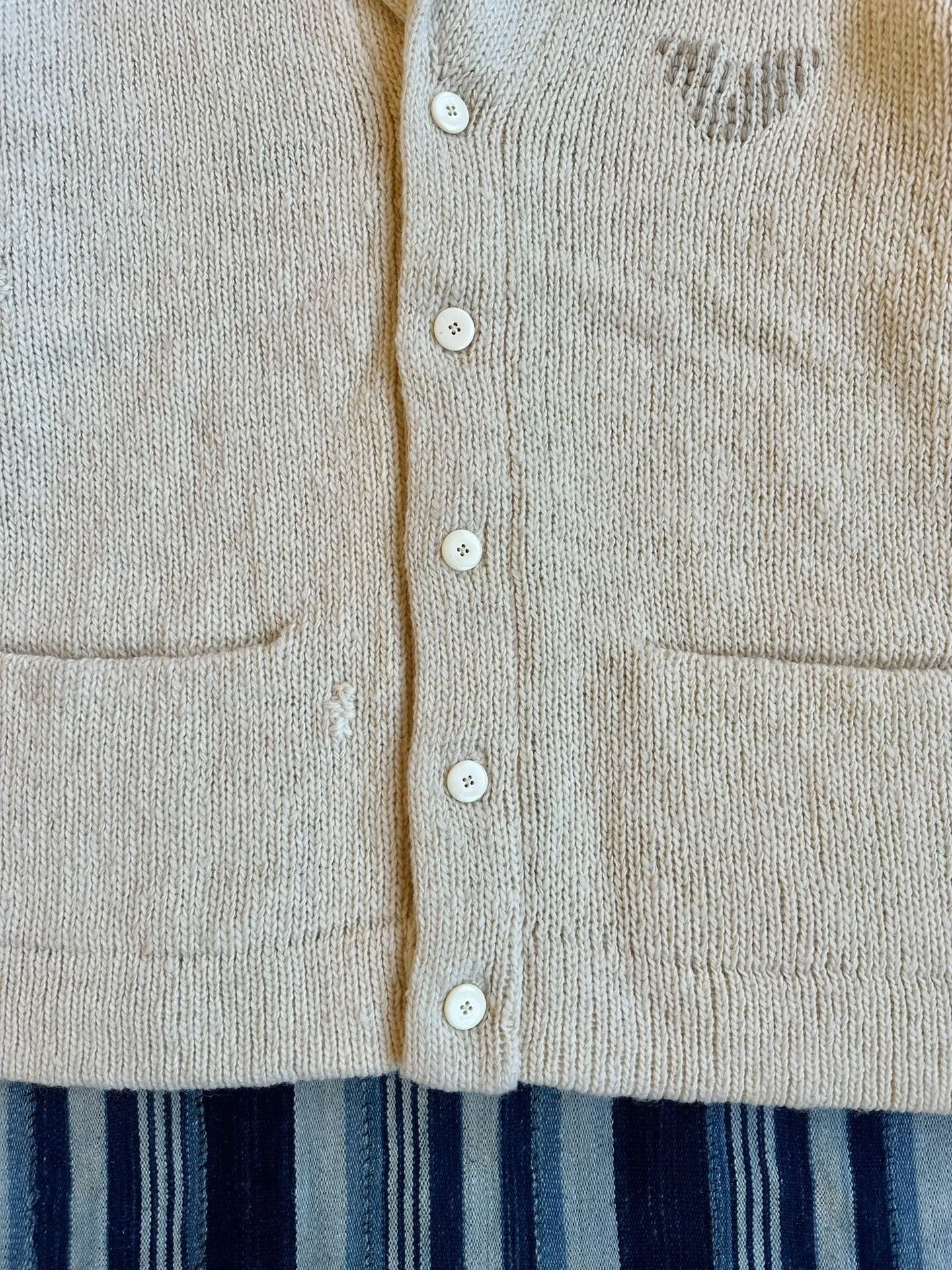 Visvim visvim hand-knit ivory wool cardigan Size US M / EU 48-50 / 2 - 4 Thumbnail