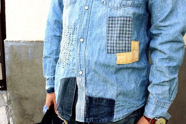 FDMTL fdmtl patchwork denim shirt 5yr wash Size US L / EU 52-54 / 3 - 8 Thumbnail
