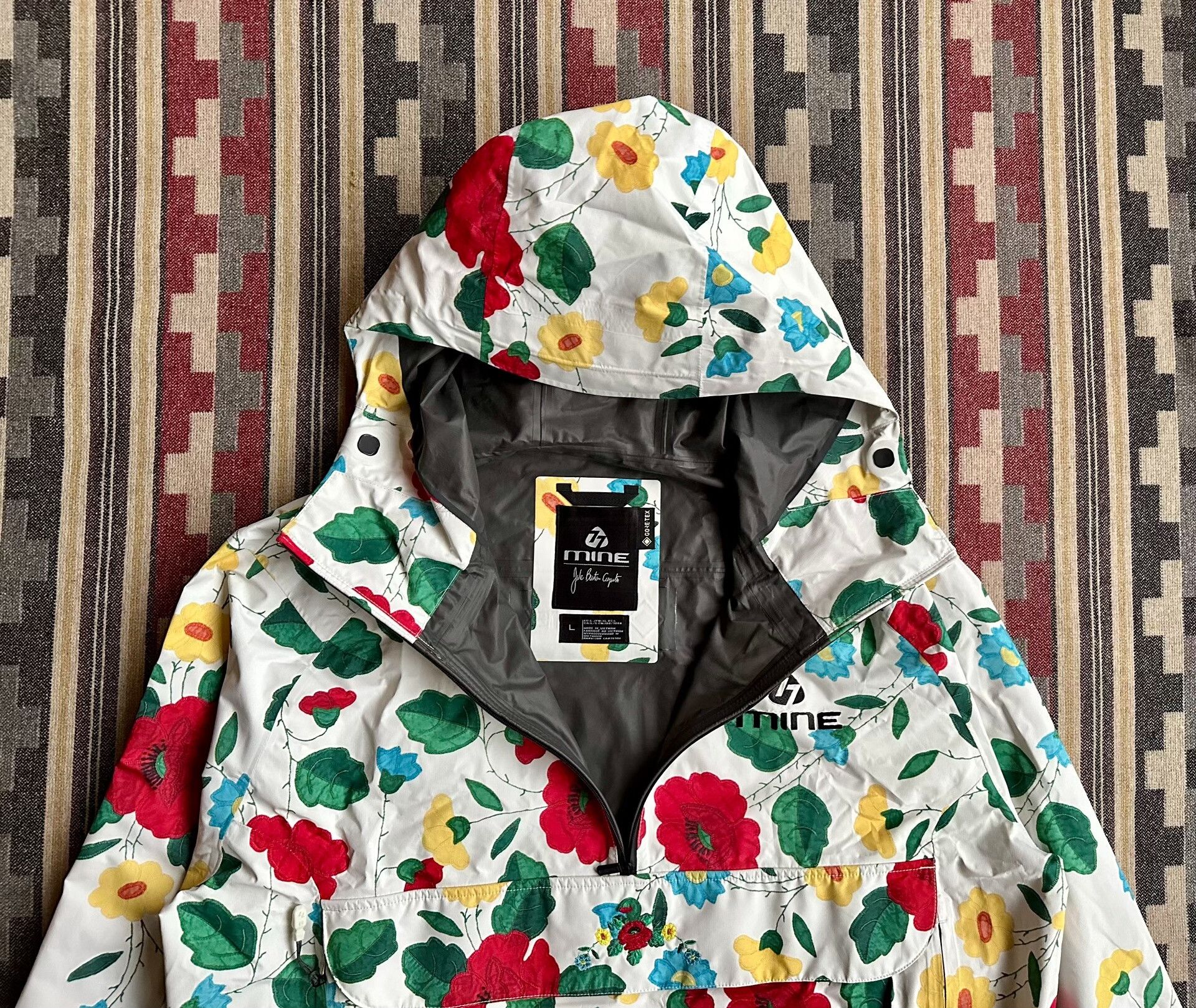 Burton floral gore-tex anorak windbreaker jacket Size L / US 10 / IT 46 - 3 Thumbnail