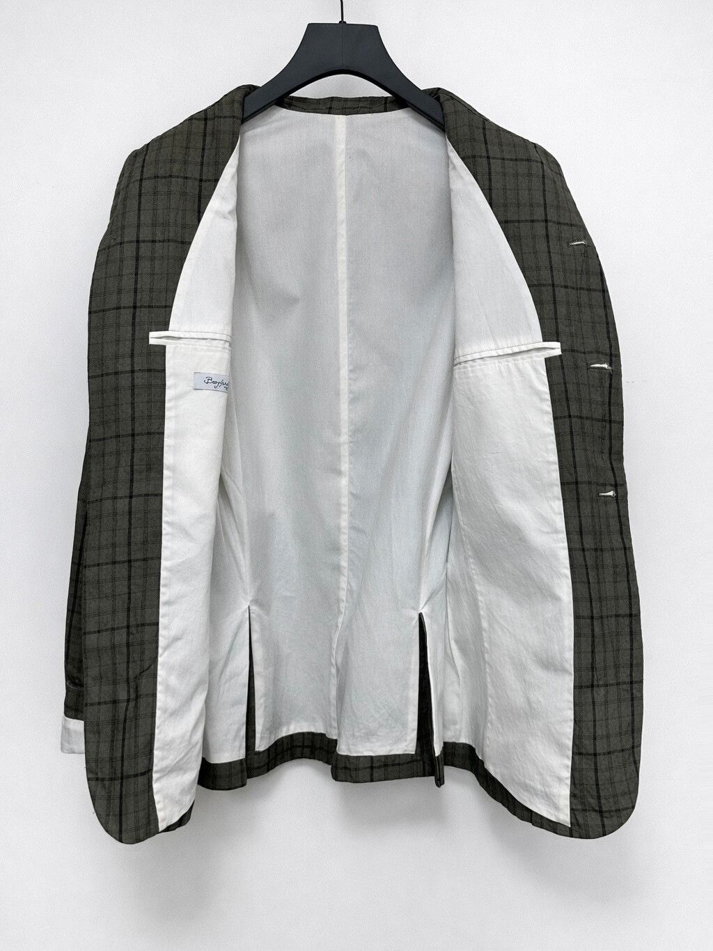 Bergfabel gray green checked linen blazer Size US M / EU 48-50 / 2 - 3 Thumbnail