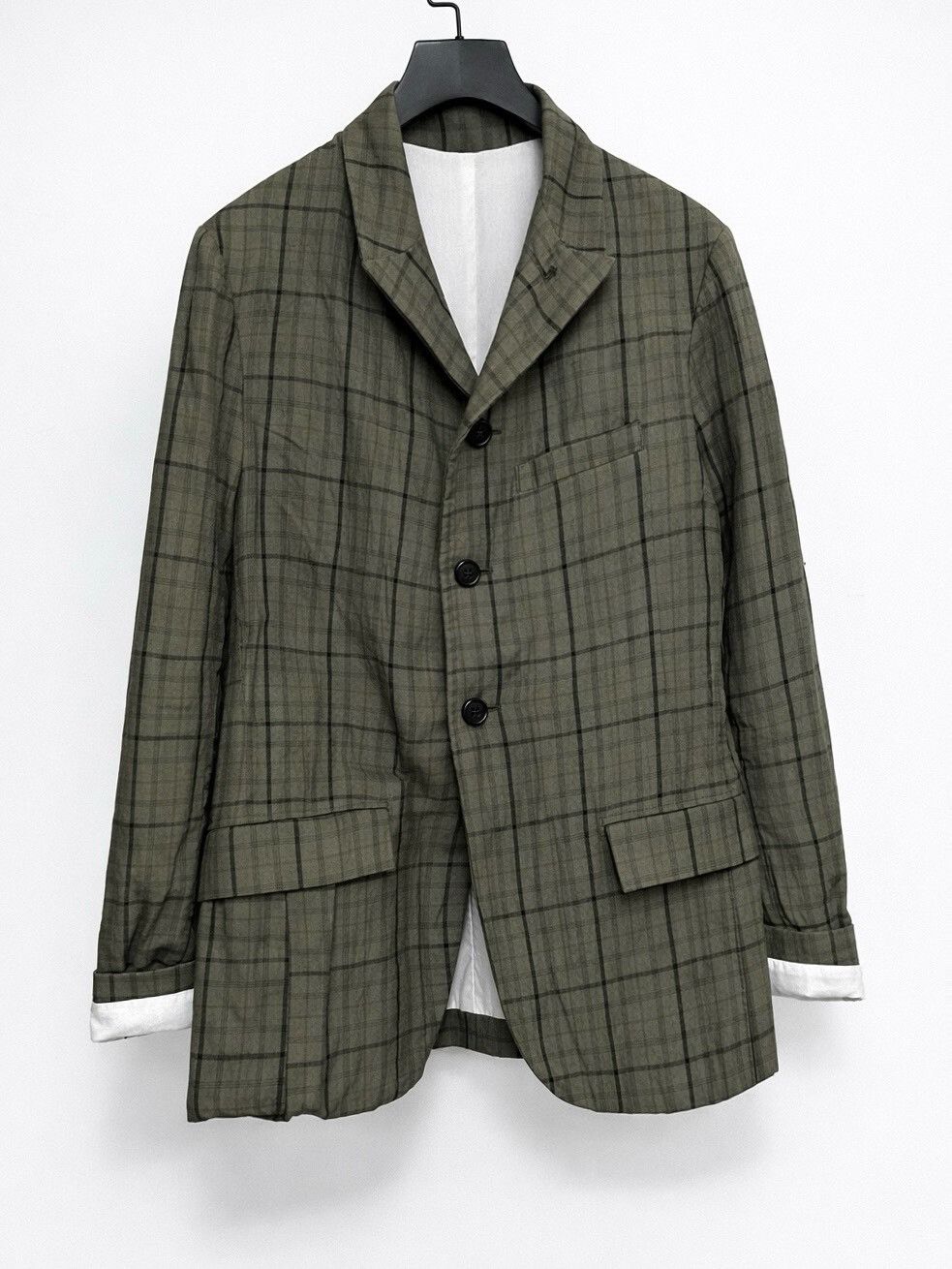 Bergfabel gray green checked linen blazer Size US M / EU 48-50 / 2 - 4 Thumbnail