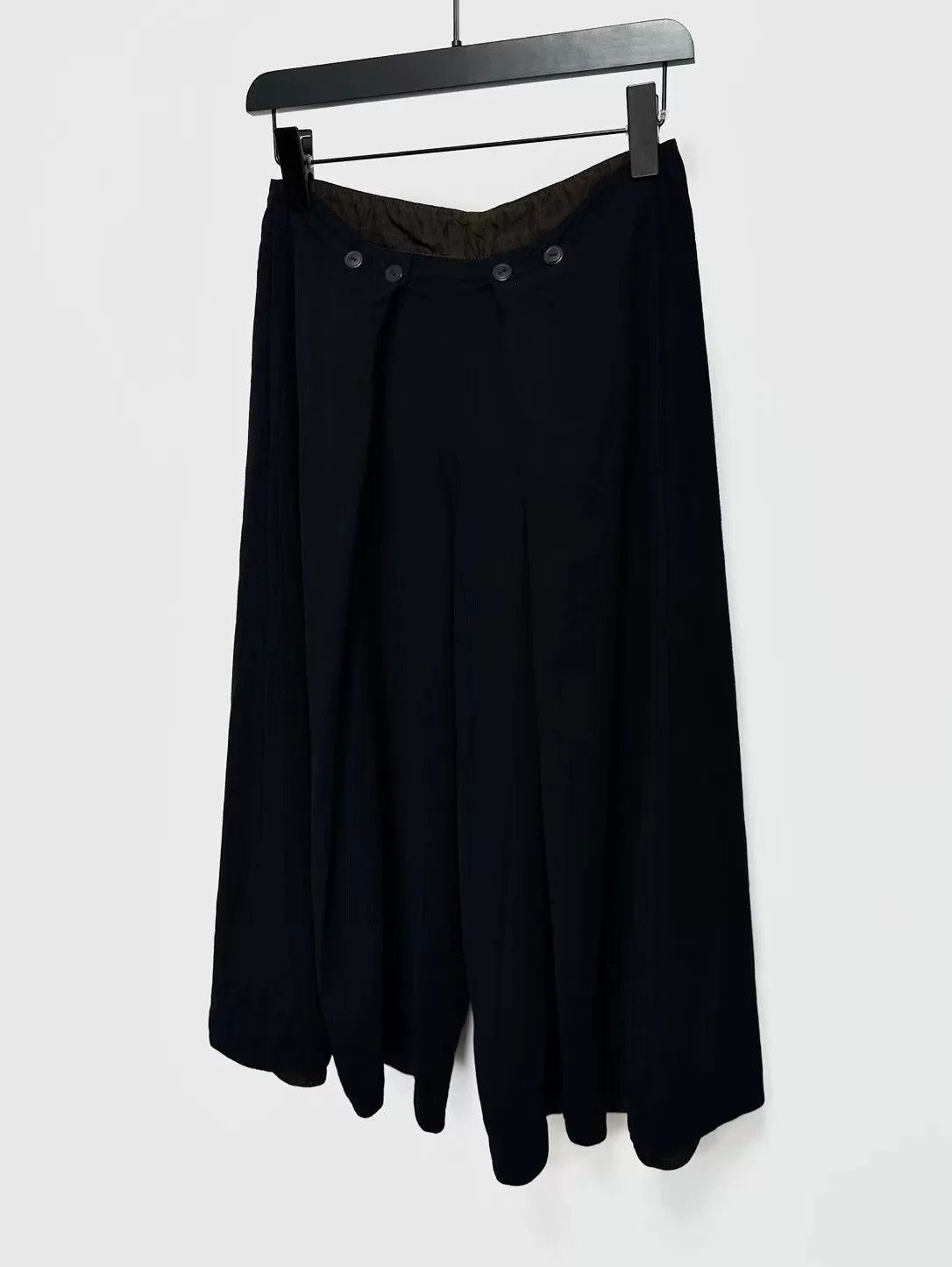 Casey Vidalenc Black Wide-Leg Wool Pants Size 42" / US 20 - 4 Thumbnail