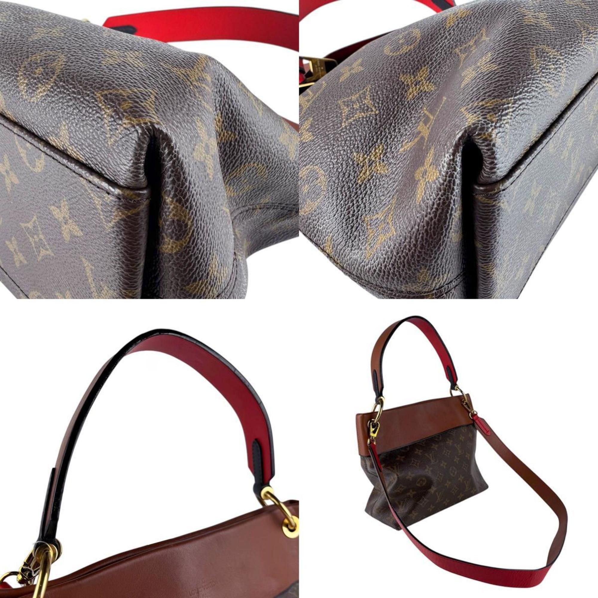 Louis Vuitton Louis Vuitton Monogram Tuileries Besace Shoulder Bag/Handbag in Canvas, Brown and Red, Women's, M43157 z8139 Size ONE SIZE - 4 Thumbnail