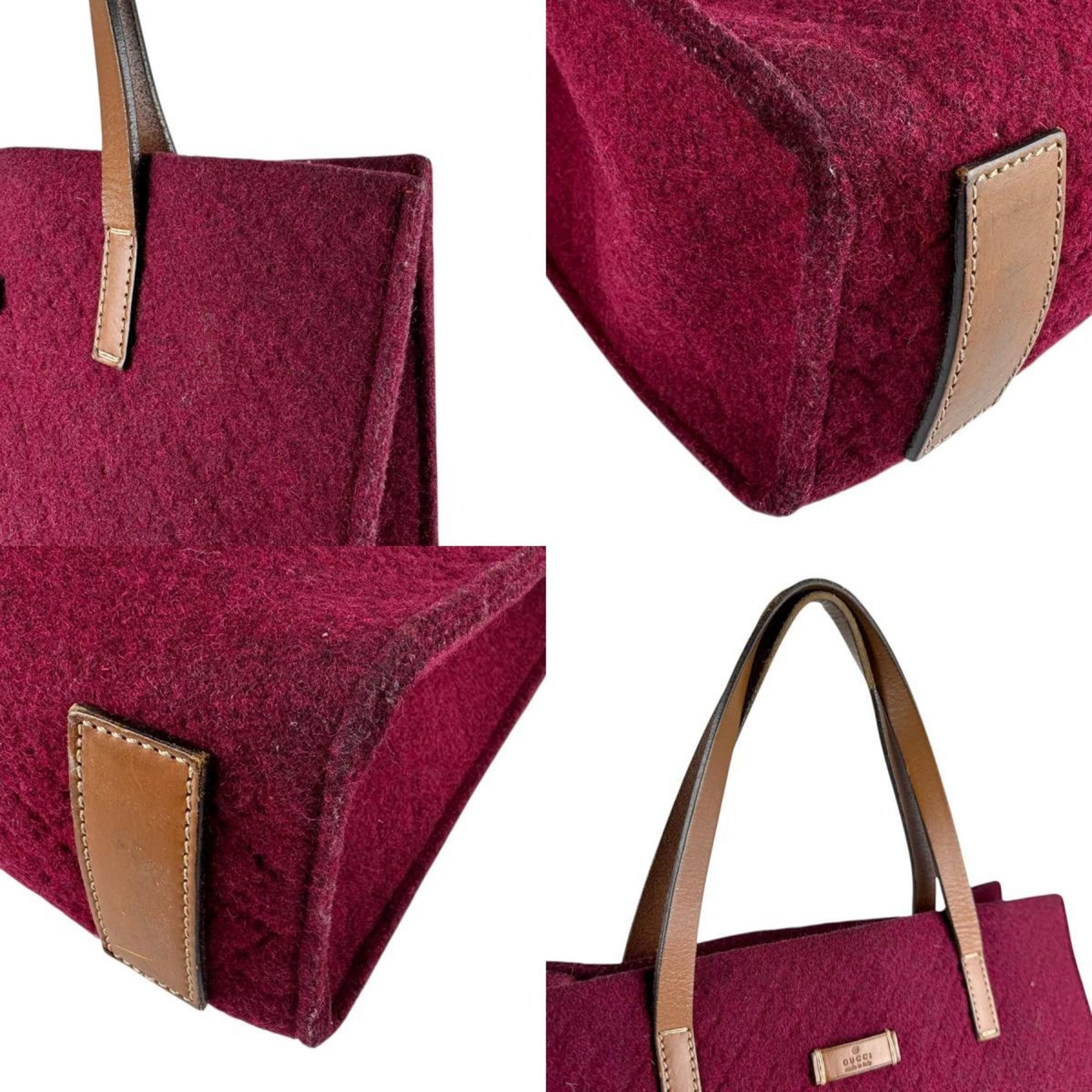 Gucci Gucci Handbag, Felt/Leather, Bordeaux/Brown, Unisex, 295267 z8072 Size ONE SIZE - 4 Thumbnail