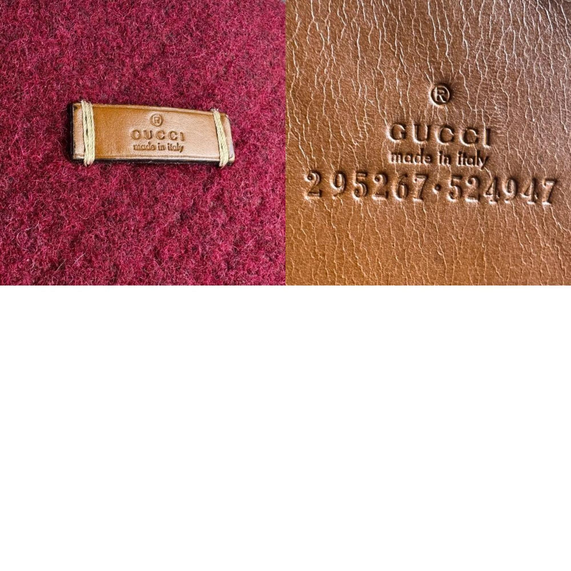 Gucci Gucci Handbag, Felt/Leather, Bordeaux/Brown, Unisex, 295267 z8072 Size ONE SIZE - 5 Thumbnail