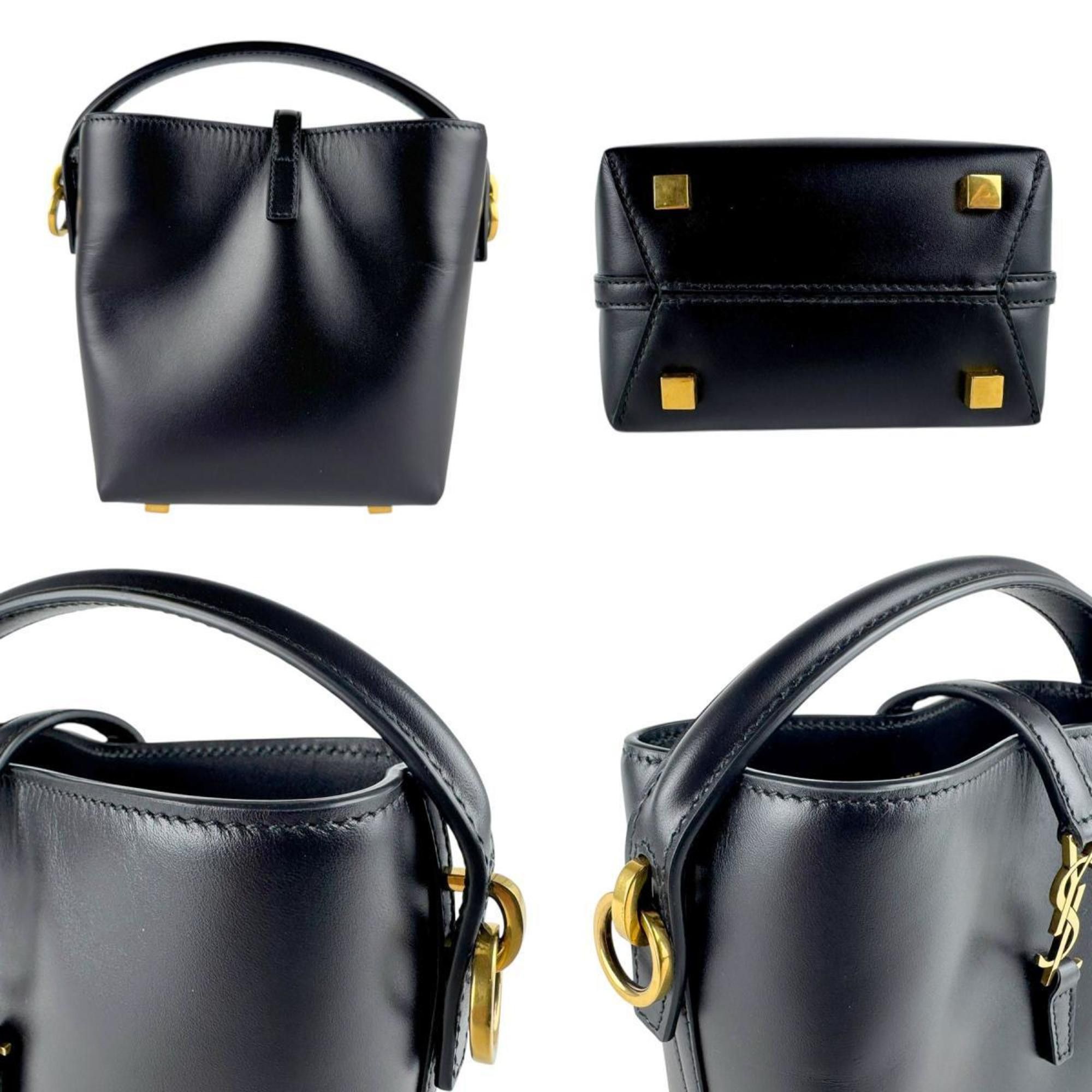 Saint Laurent Paris Saint Laurent Le 37 Mini Bucket Bag in Black Leather, Women's, 765870 z8141 Size ONE SIZE - 3 Thumbnail