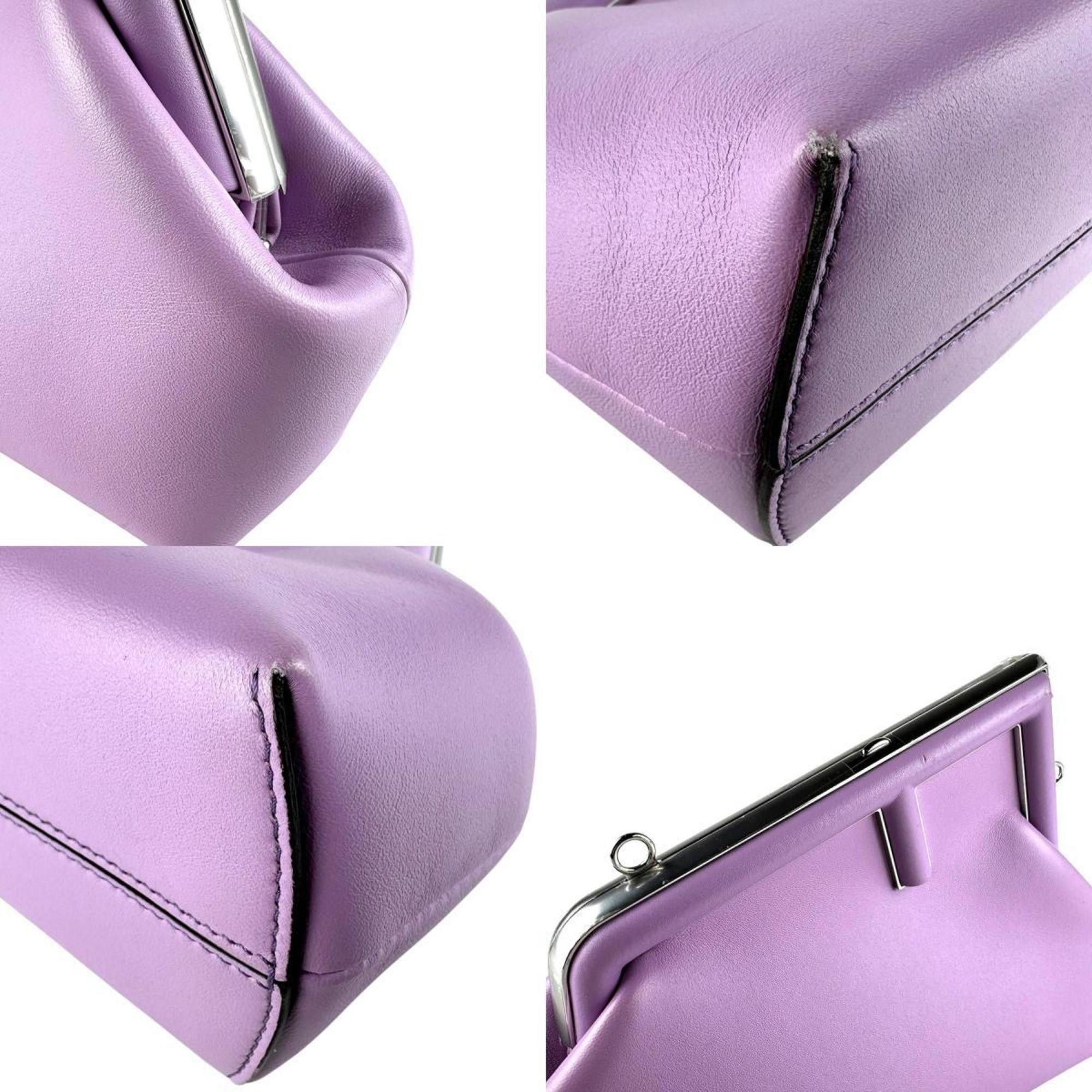 Fendi FENDI First Small Shoulder Bag/Clutch Bag in Light Purple and Silver Leather, Women's, 8BP129 ABVE z8166 Size ONE SIZE - 4 Thumbnail