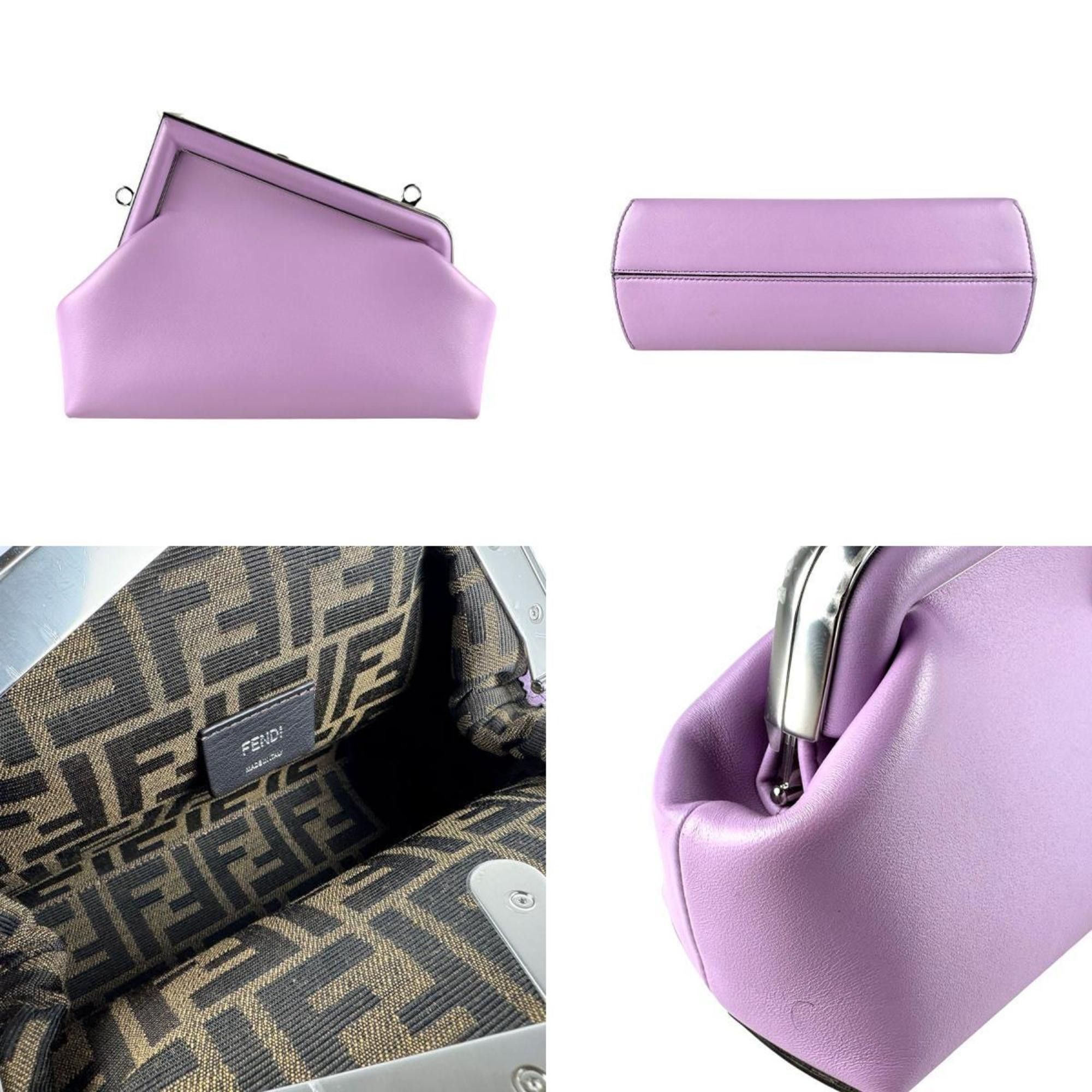 Fendi FENDI First Small Shoulder Bag/Clutch Bag in Light Purple and Silver Leather, Women's, 8BP129 ABVE z8166 Size ONE SIZE - 3 Thumbnail