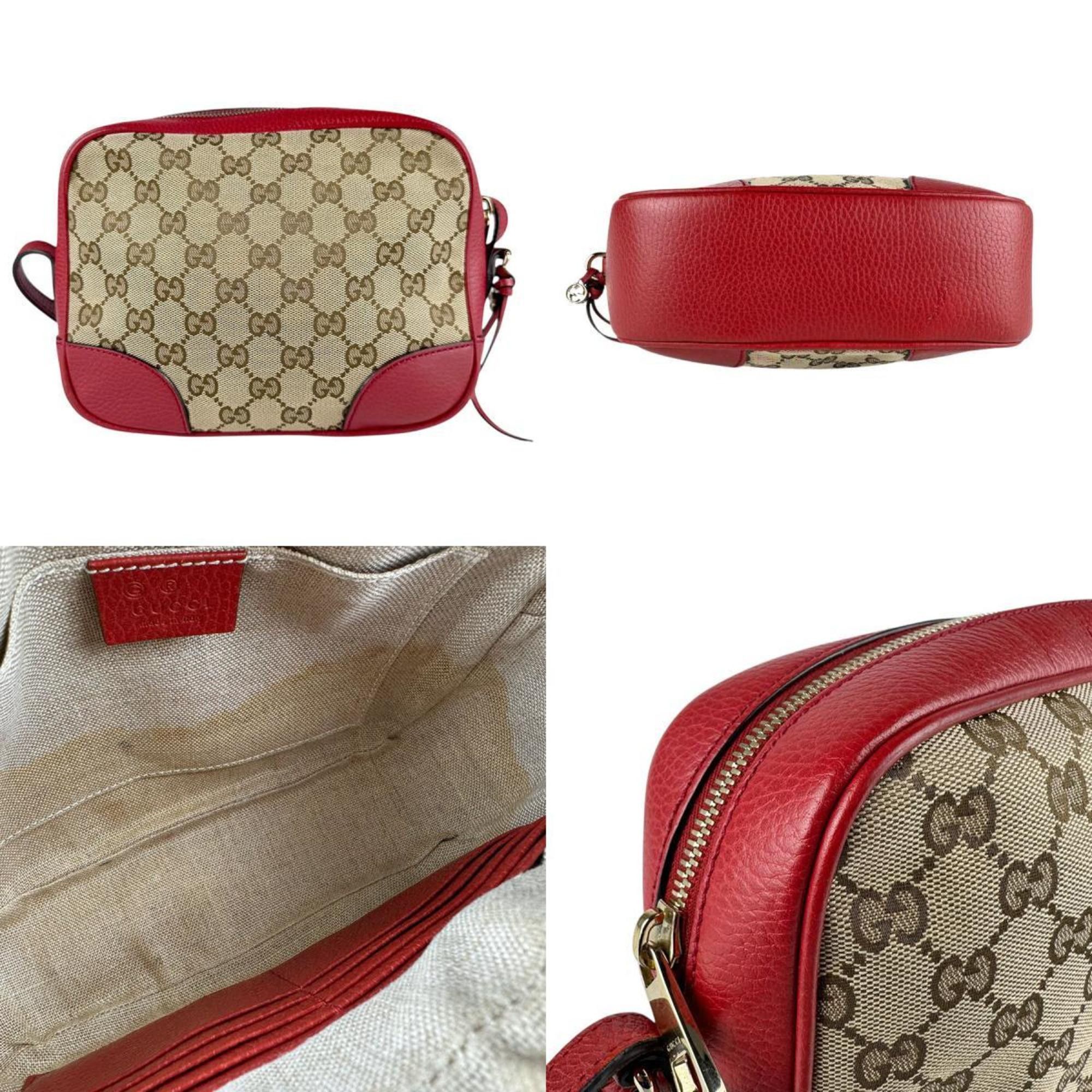 Gucci Gucci GG Canvas/Leather Shoulder Bag, Red and Brown, Women's, 449413 z8132 Size ONE SIZE - 3 Thumbnail