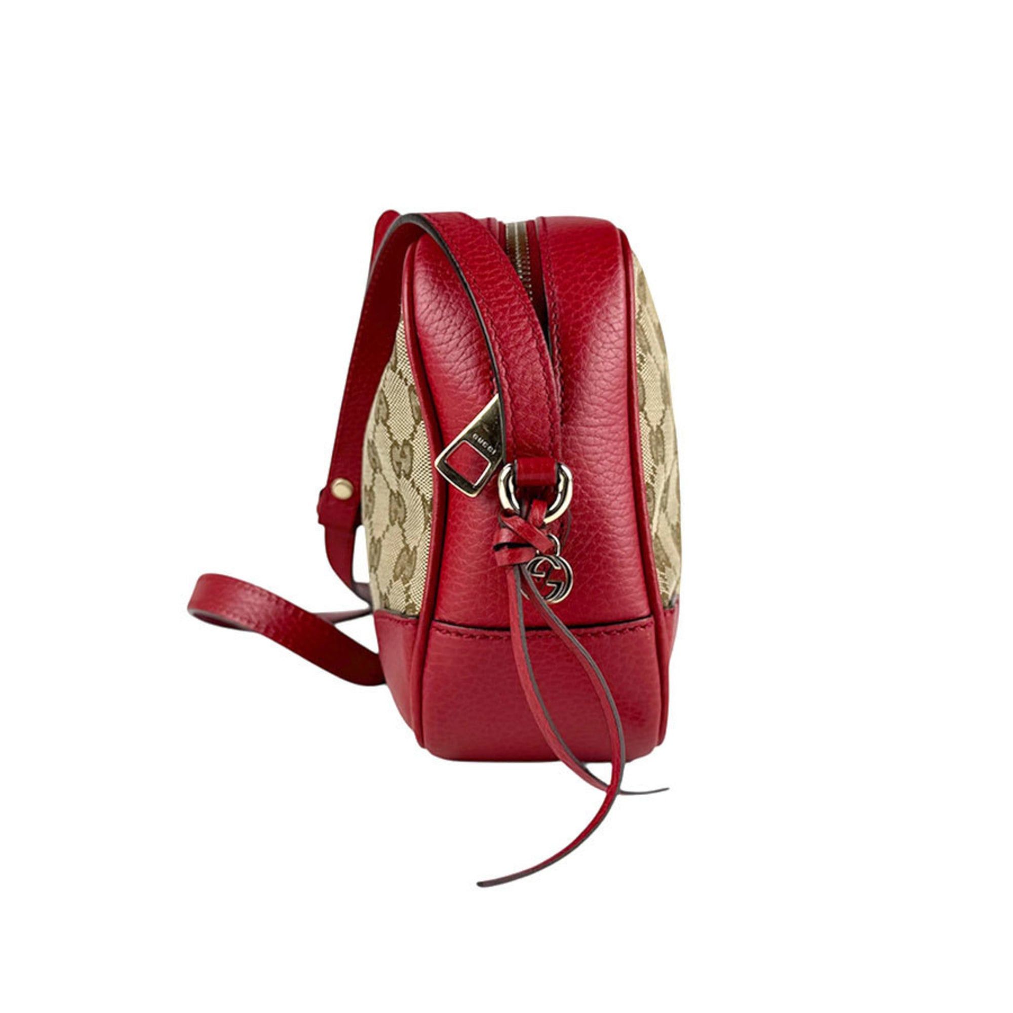 Gucci Gucci GG Canvas/Leather Shoulder Bag, Red and Brown, Women's, 449413 z8132 Size ONE SIZE - 2 Thumbnail