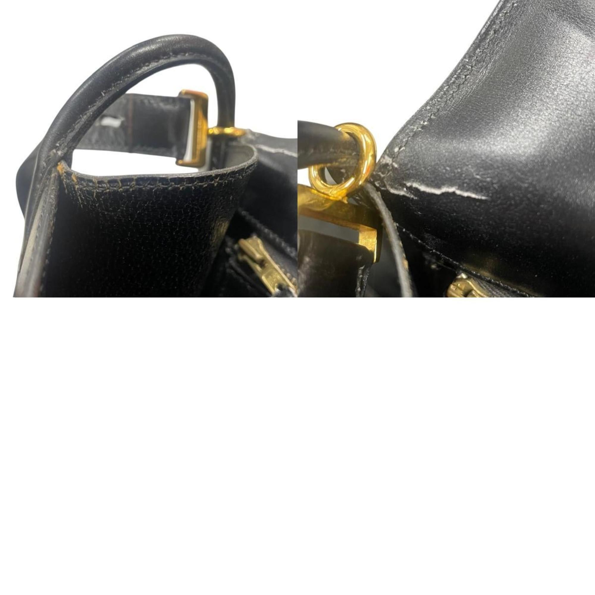 Hermes Hermes Shoulder Bag Box Calf Black Gold Women's z8079 Size ONE SIZE - 5 Thumbnail