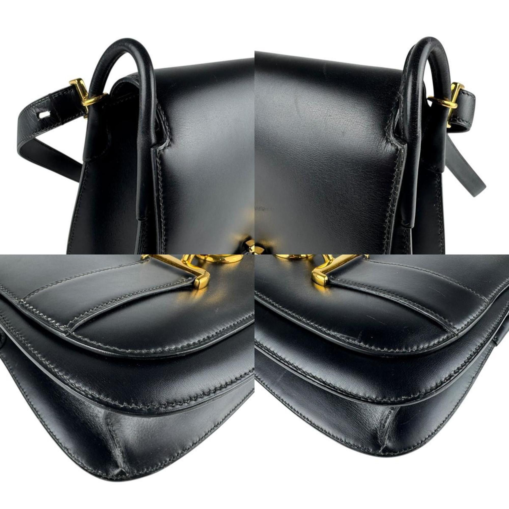 Hermes Hermes Shoulder Bag Box Calf Black Gold Women's z8079 Size ONE SIZE - 3 Thumbnail