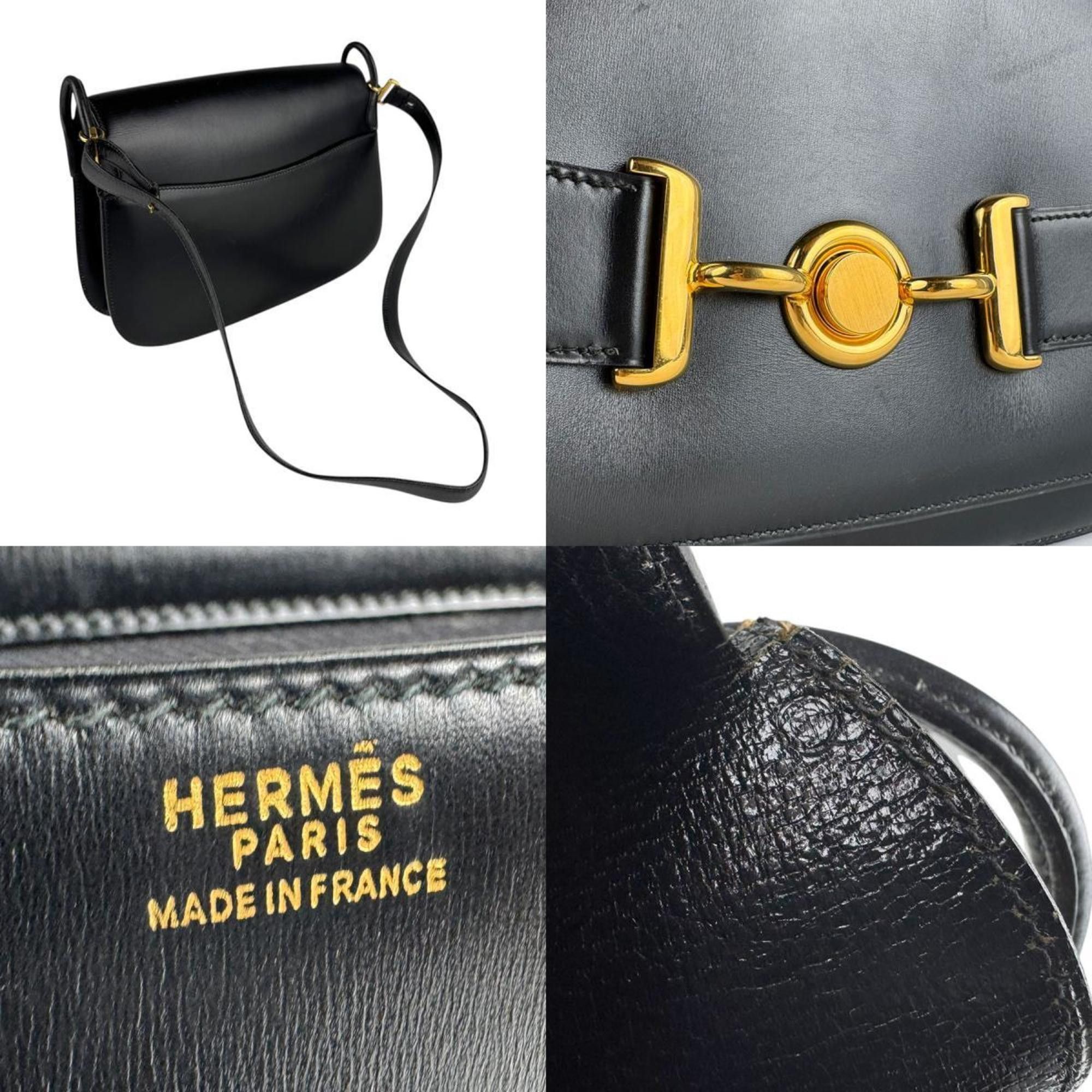 Hermes Hermes Shoulder Bag Box Calf Black Gold Women's z8079 Size ONE SIZE - 4 Thumbnail
