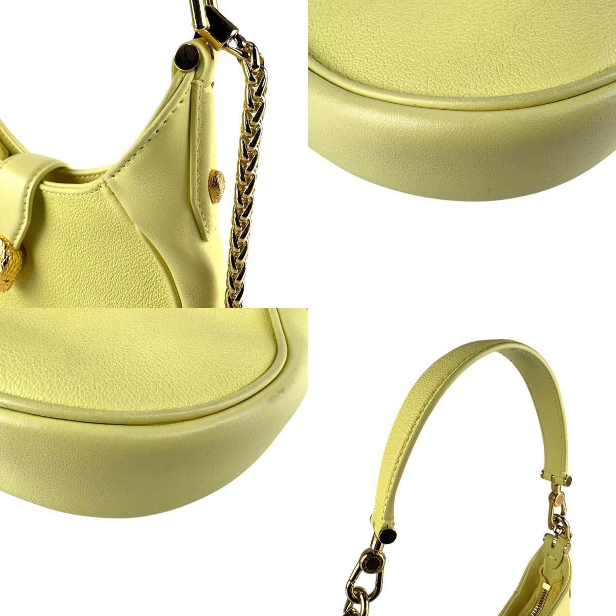 Bvlgari BVLGARI Serpenti Shoulder Bag, 2-Way, Leather/Metal, Light Yellow/Gold, Women's, z8059 Size ONE SIZE - 4 Thumbnail