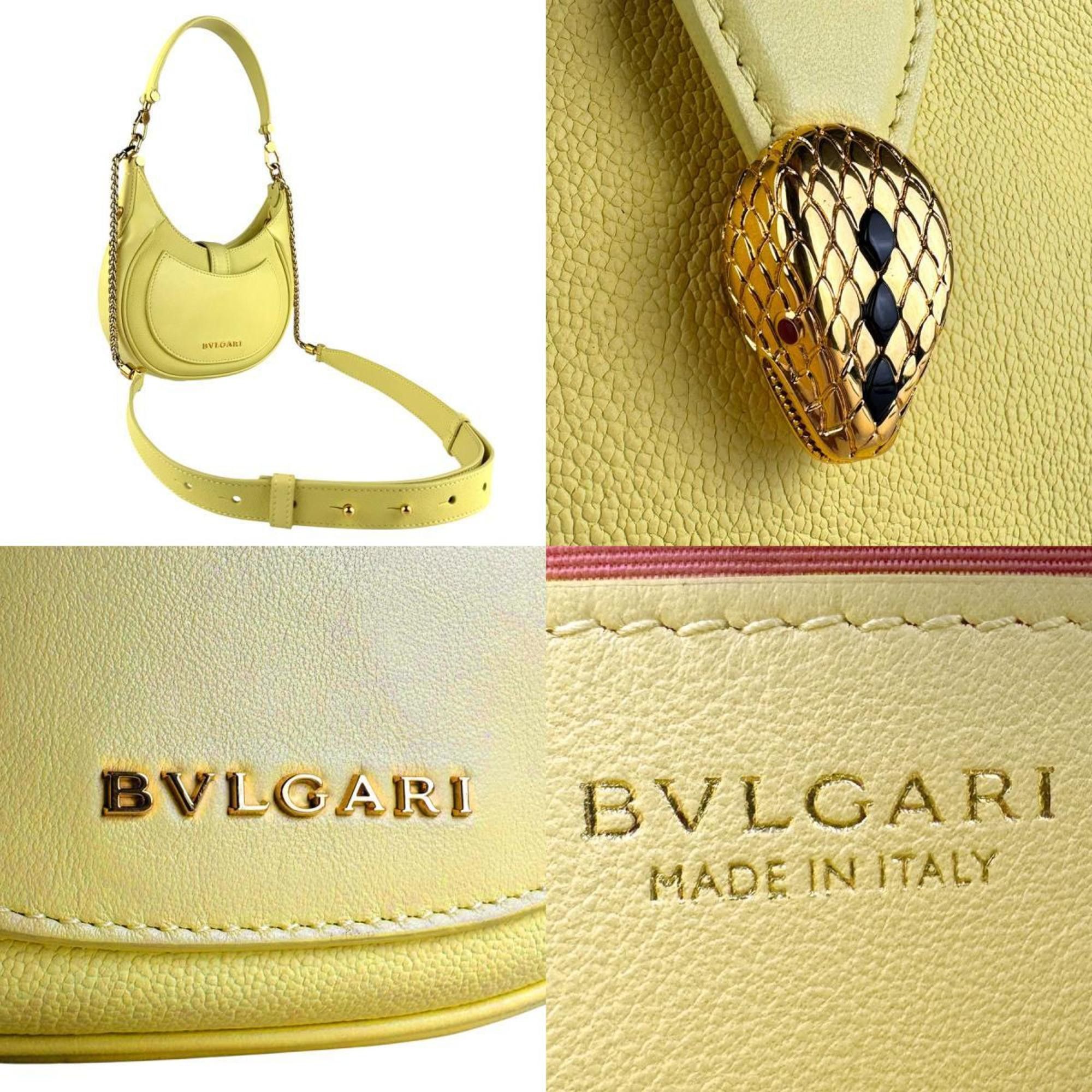 Bvlgari BVLGARI Serpenti Shoulder Bag, 2-Way, Leather/Metal, Light Yellow/Gold, Women's, z8059 Size ONE SIZE - 5 Thumbnail