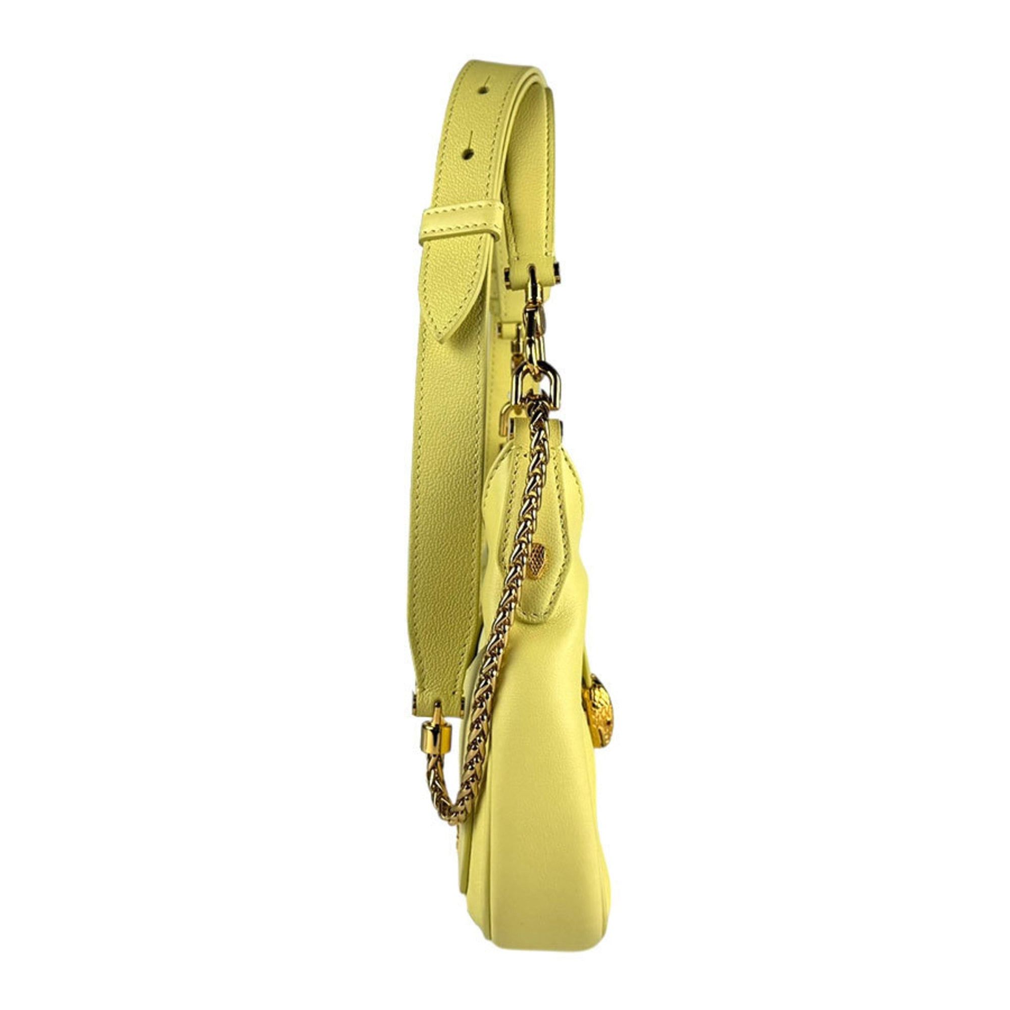 Bvlgari BVLGARI Serpenti Shoulder Bag, 2-Way, Leather/Metal, Light Yellow/Gold, Women's, z8059 Size ONE SIZE - 2 Thumbnail