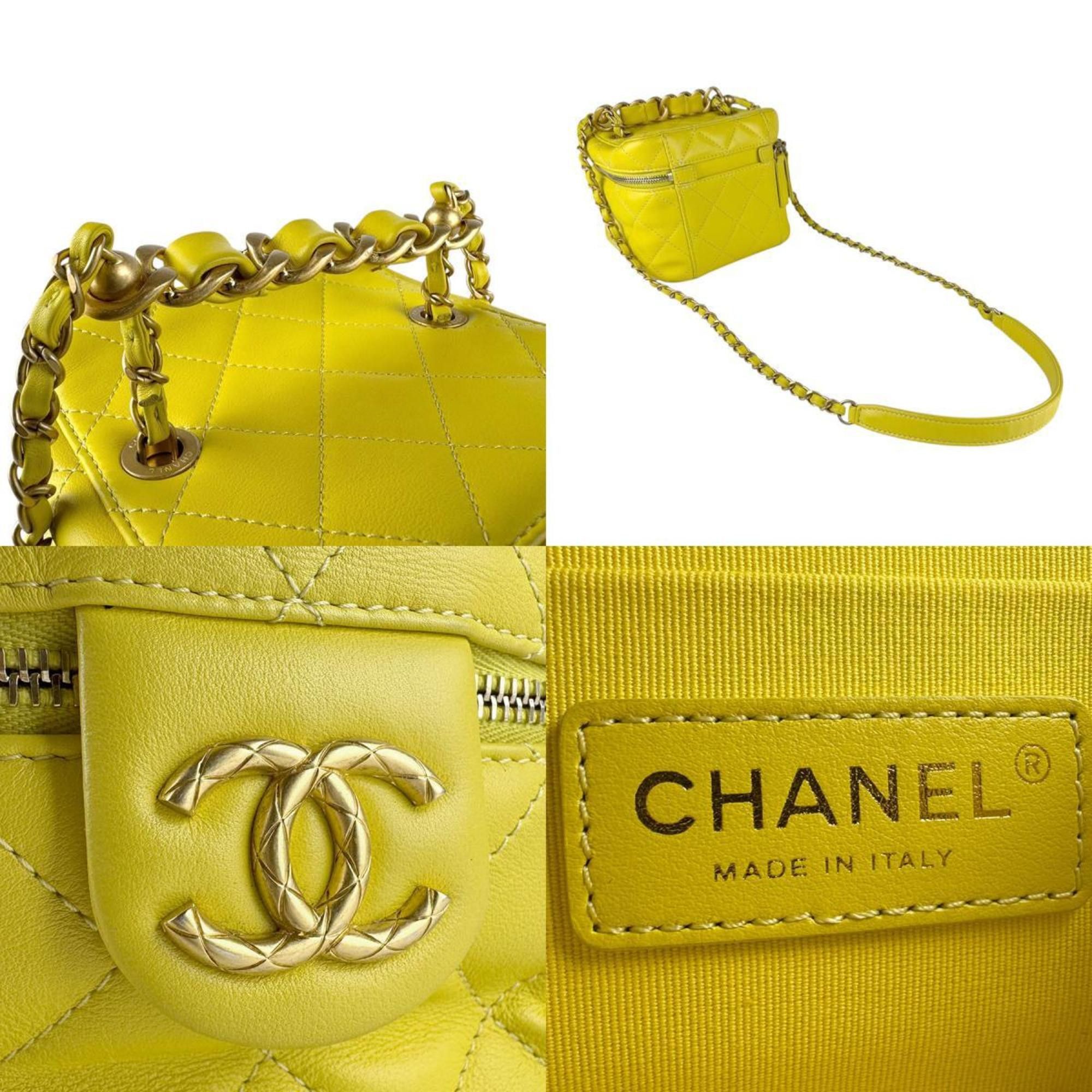 Chanel CHANEL Shoulder Bag, Leather, Yellow, Women's, Z8092 Size ONE SIZE - 4 Thumbnail