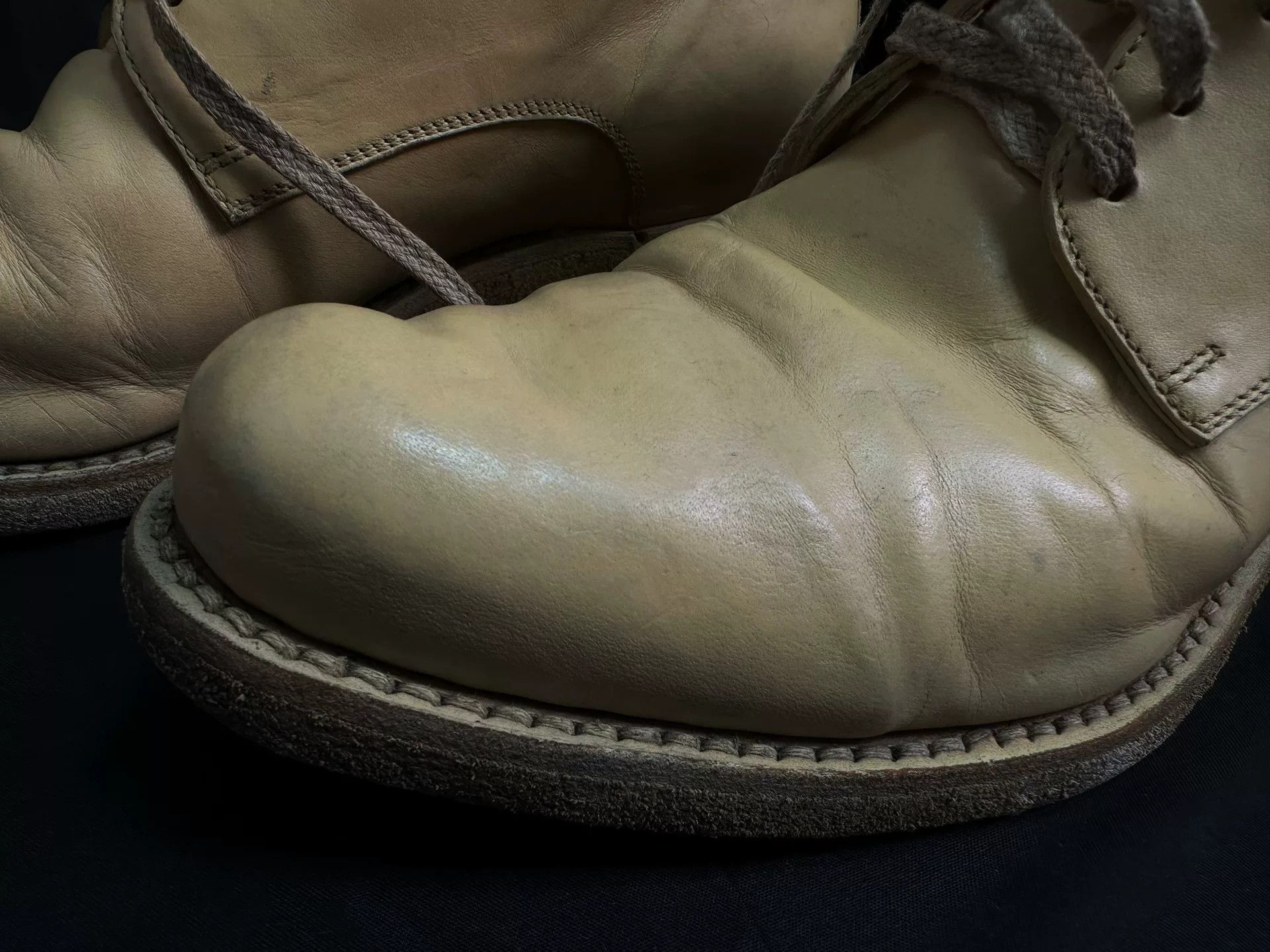 A1923 vintage leather derby shoes in beige Size US 8.5 / EU 41-42 - 9 Thumbnail