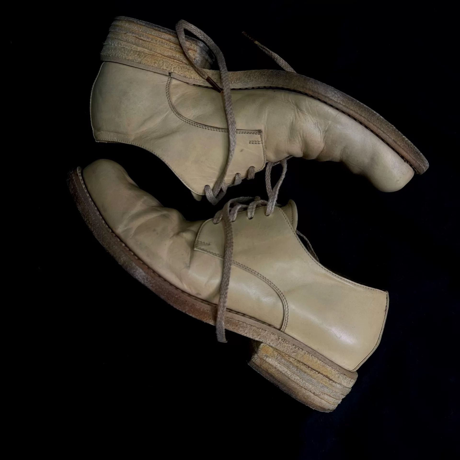 A1923 vintage leather derby shoes in beige Size US 8.5 / EU 41-42 - 5 Thumbnail