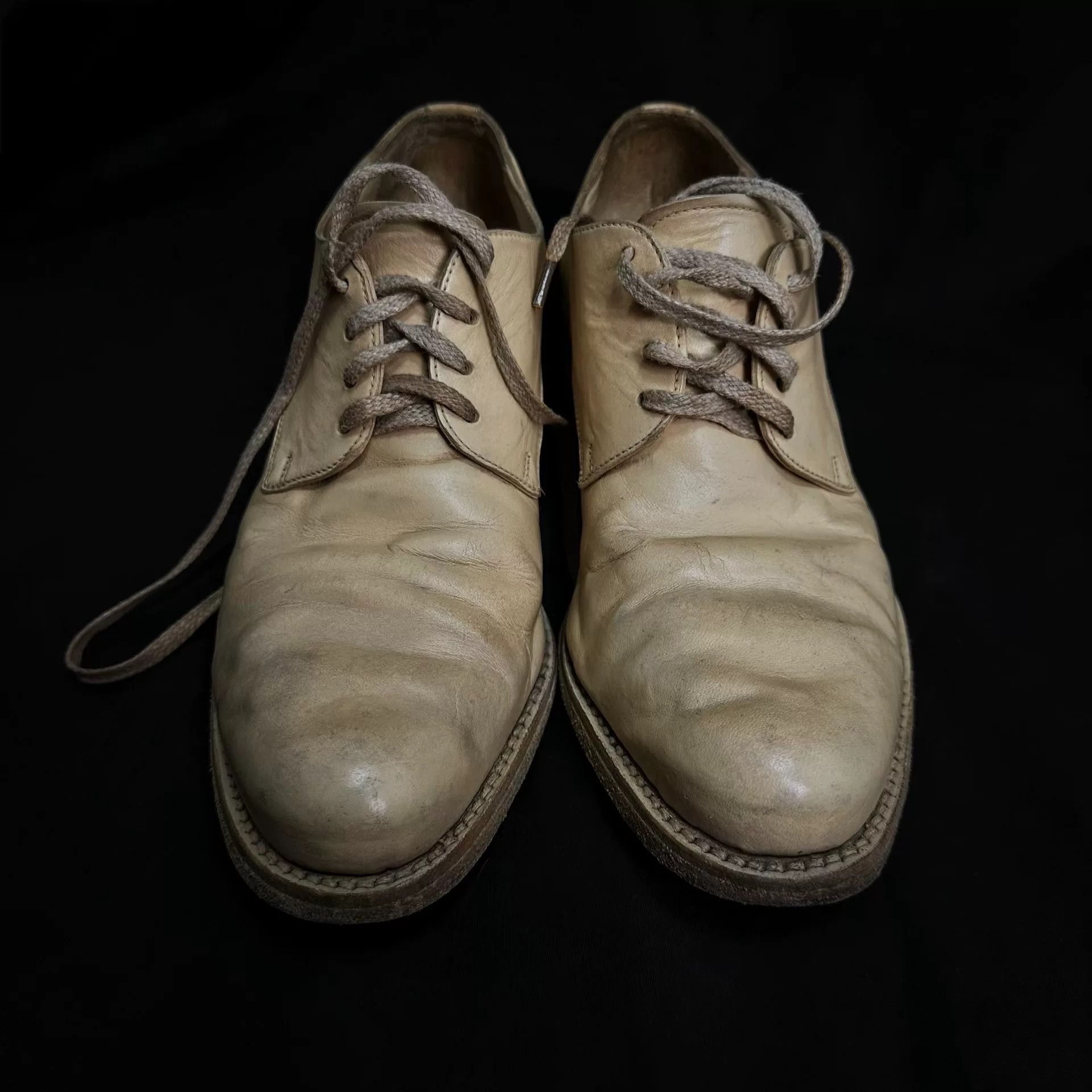 A1923 vintage leather derby shoes in beige Size US 8.5 / EU 41-42 - 7 Thumbnail