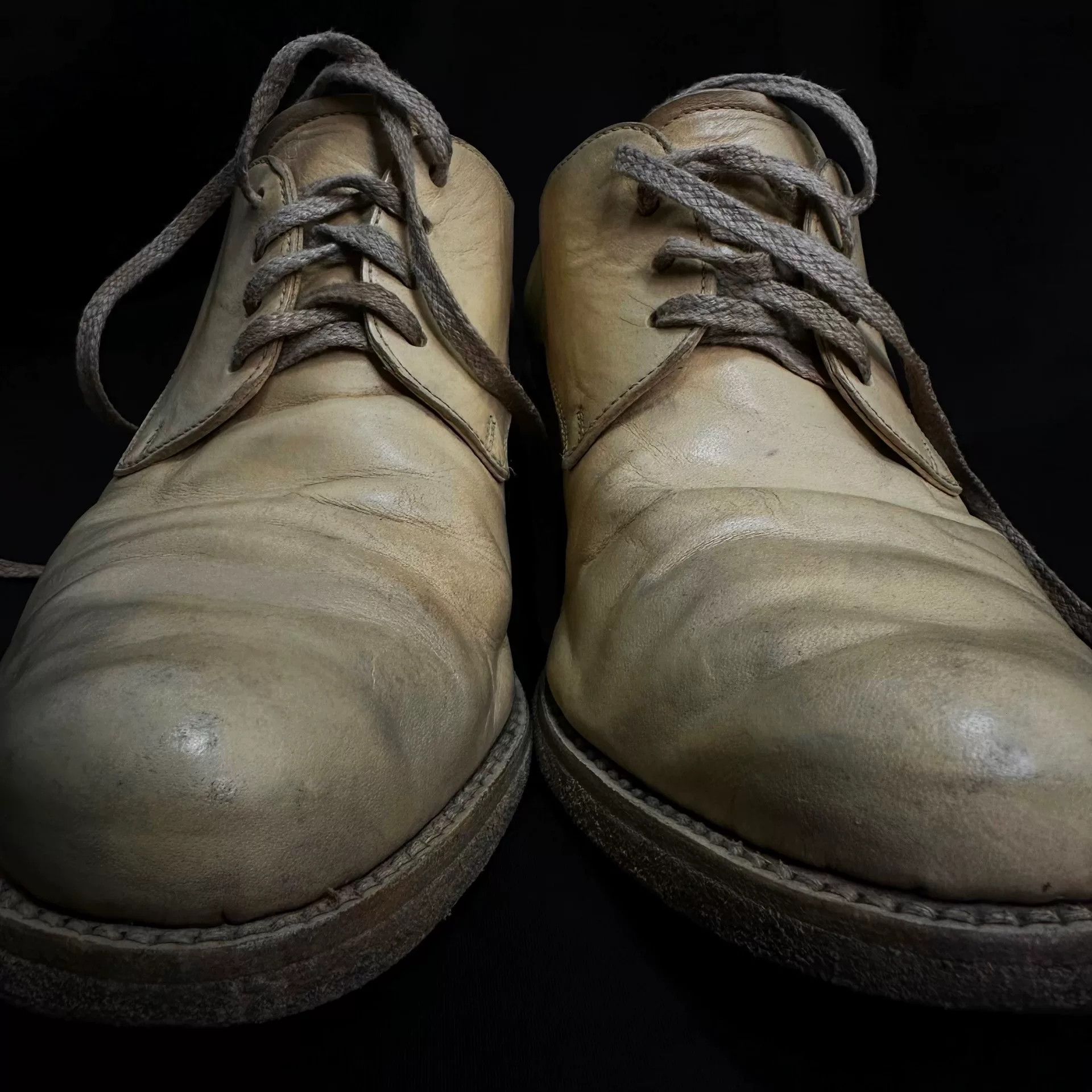 A1923 vintage leather derby shoes in beige Size US 8.5 / EU 41-42 - 8 Thumbnail