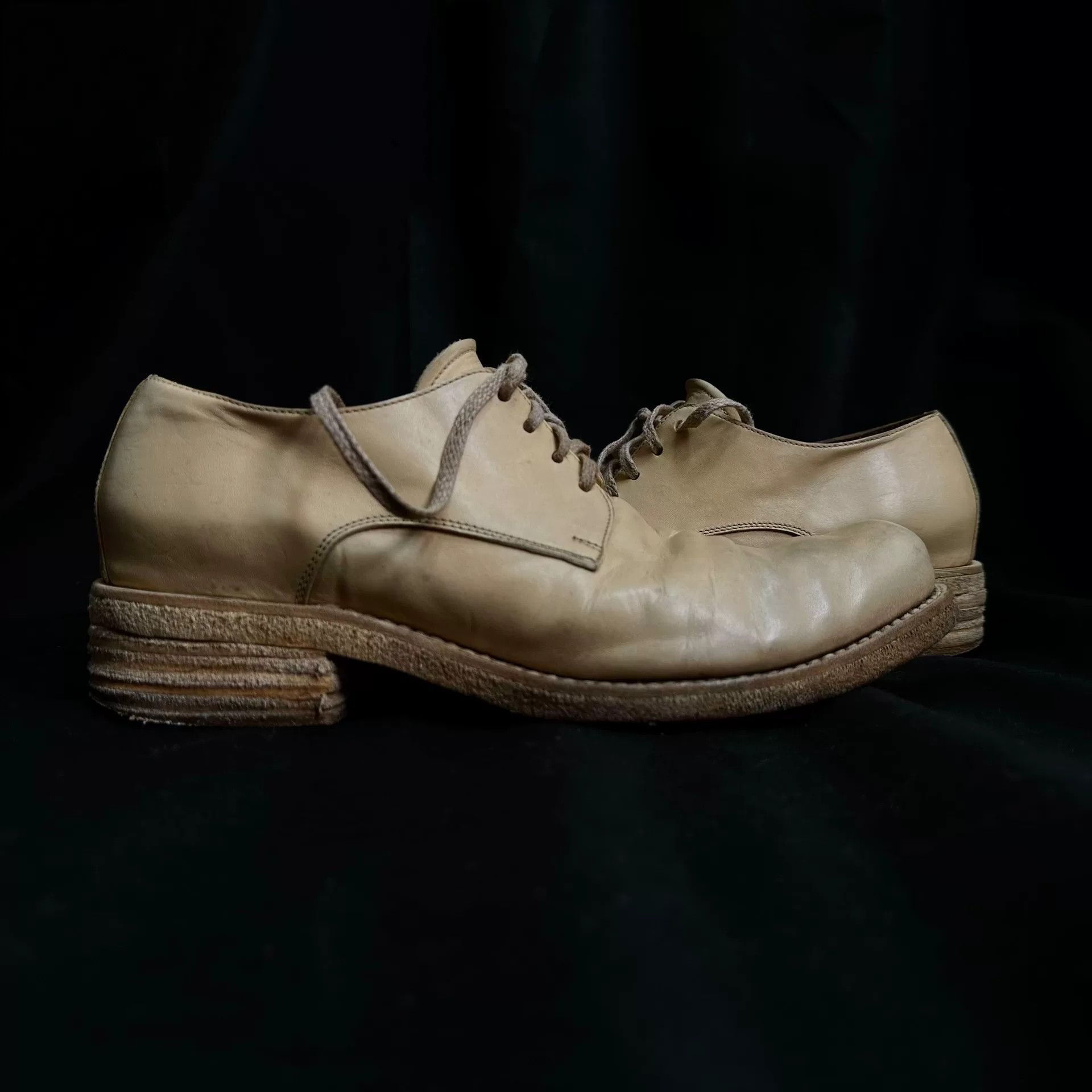 A1923 vintage leather derby shoes in beige Size US 8.5 / EU 41-42 - 4 Thumbnail