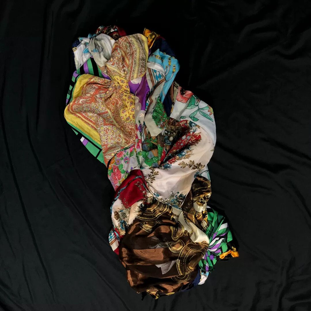 Comme des Garcons vintage silk scarf transformed into skirt Size 23" - 4 Thumbnail
