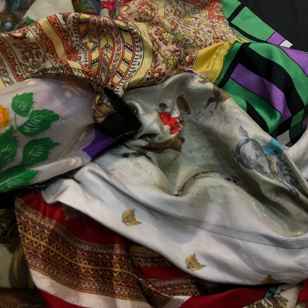 Comme des Garcons vintage silk scarf transformed into skirt Size 23" - 7 Thumbnail