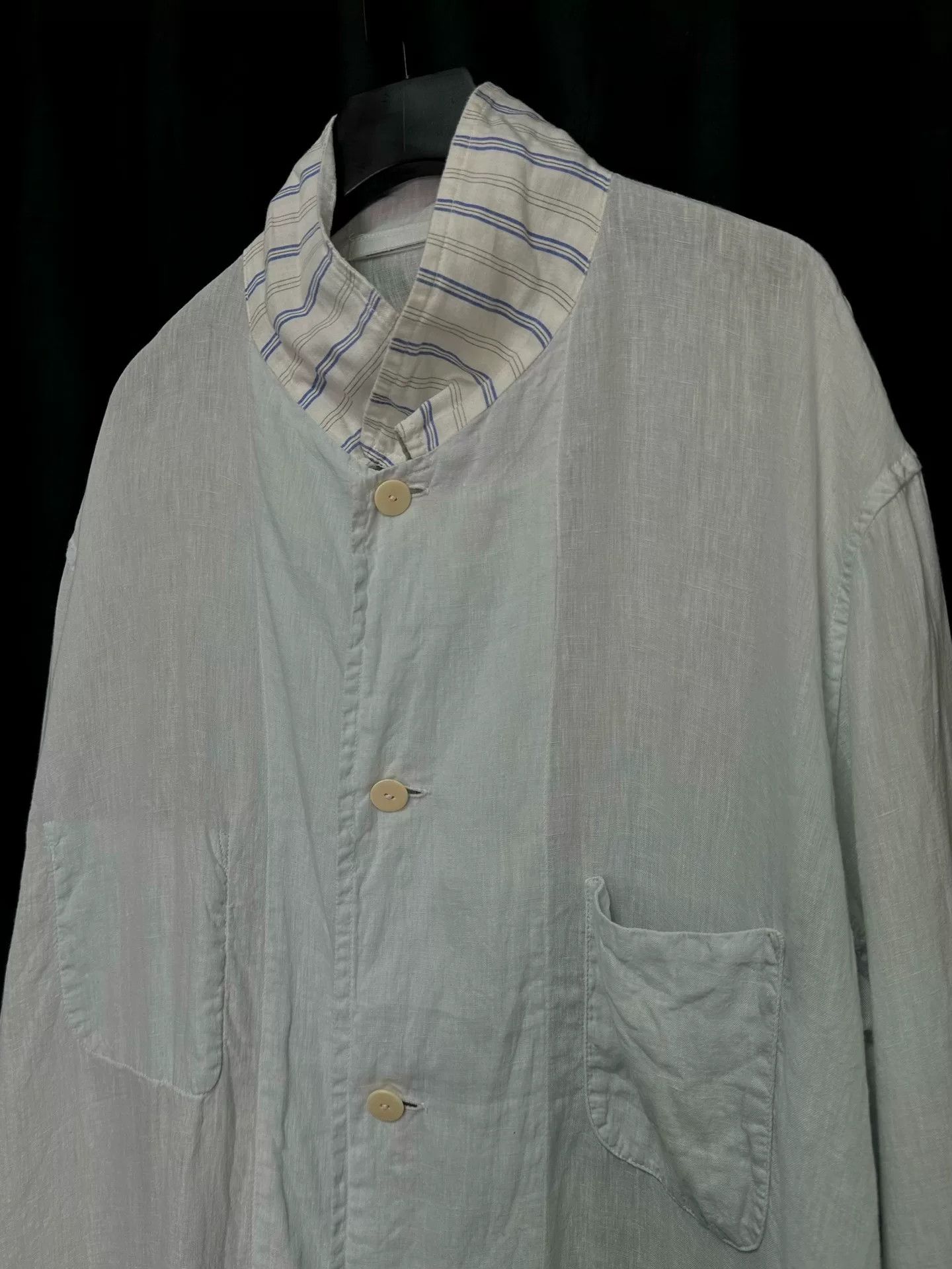 Casey Vidalenc light blue linen coat by Chez VIDALENC Size XL / US 12-14 / IT 48-50 - 4 Thumbnail