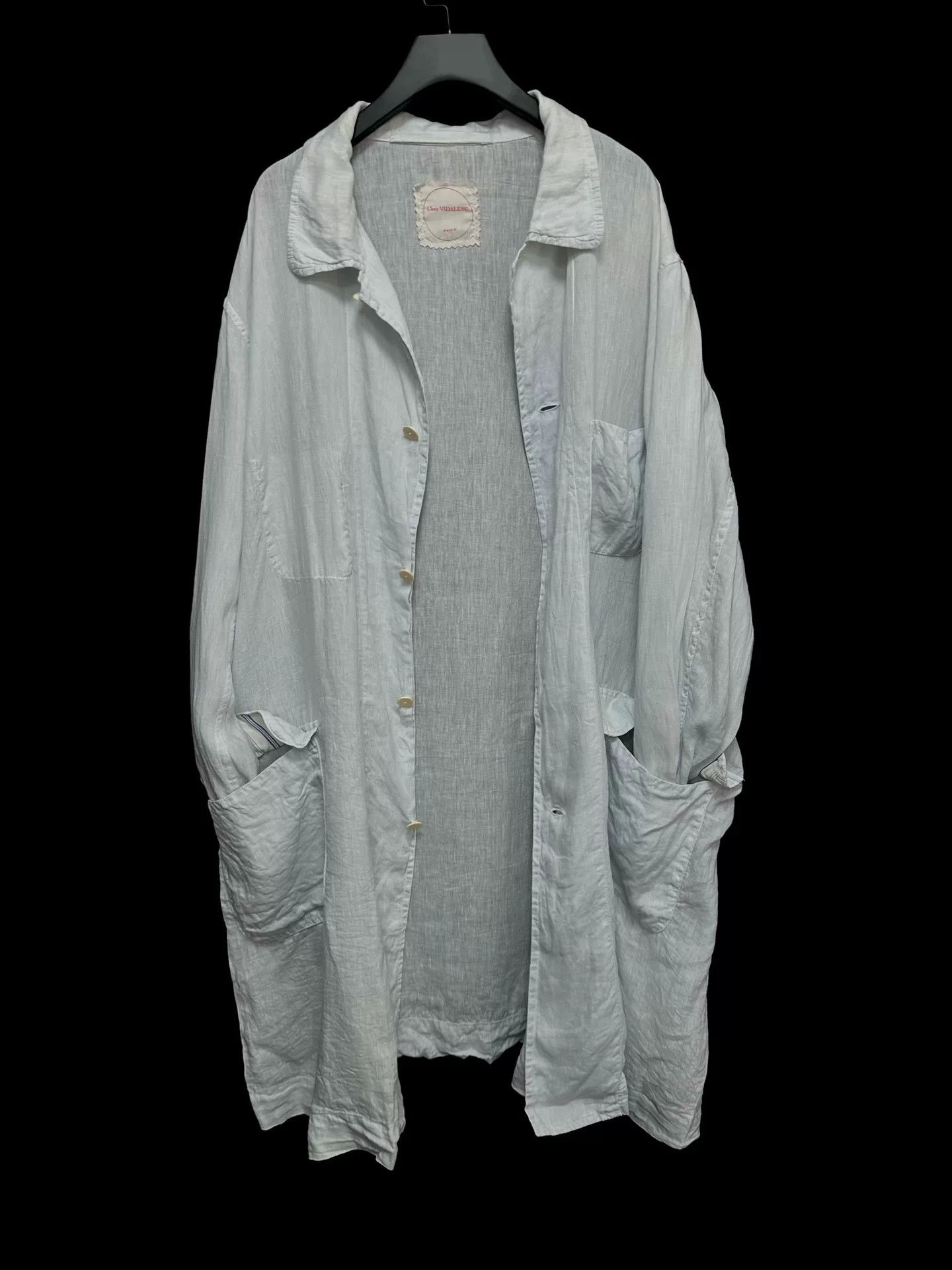Casey Vidalenc light blue linen coat by Chez VIDALENC Size XL / US 12-14 / IT 48-50 - 3 Thumbnail