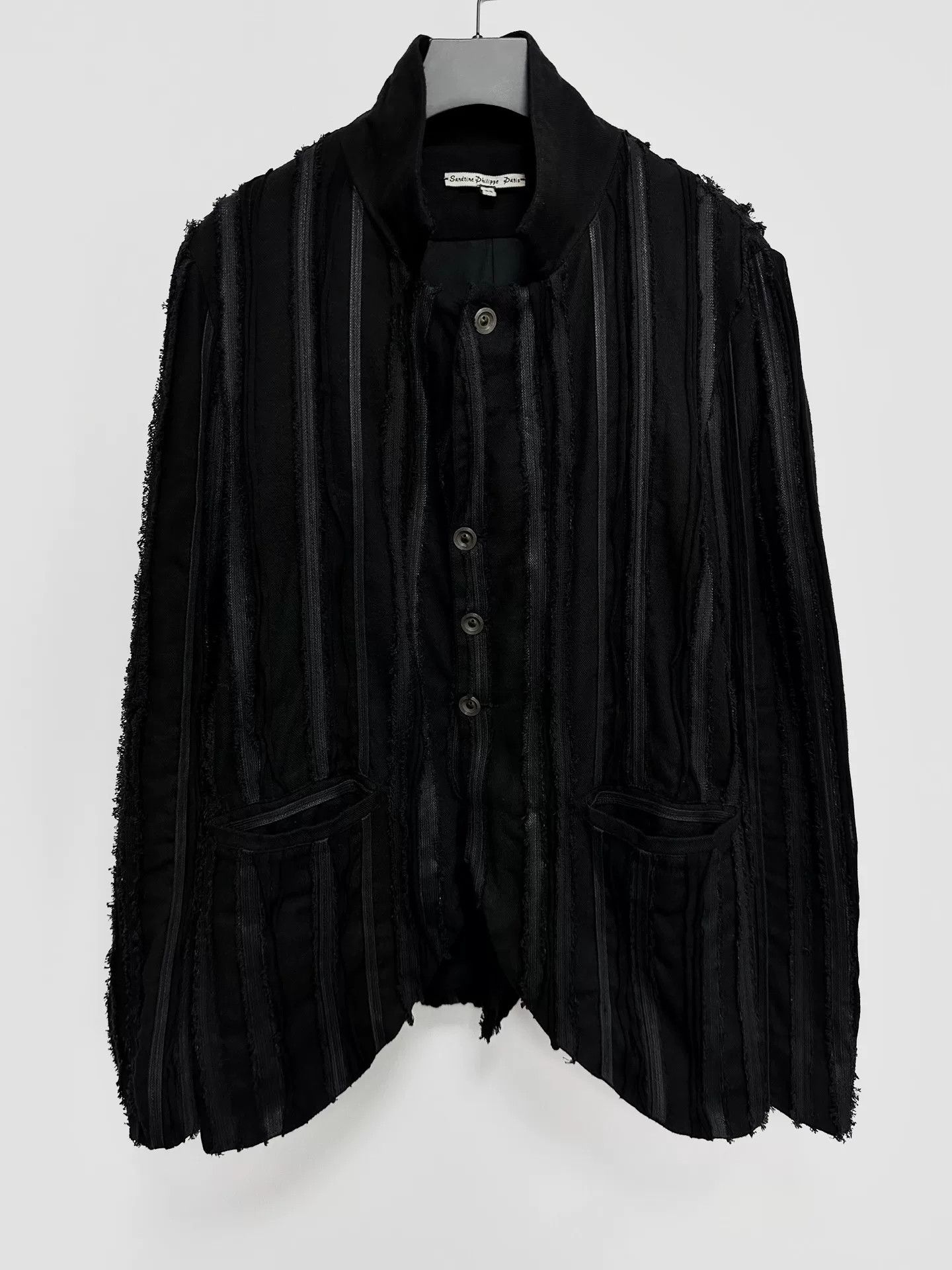 Sandrine Philippe Sandrine Philippe Distressed Black Jacket Size L / US 10 / IT 46 - 2 Thumbnail