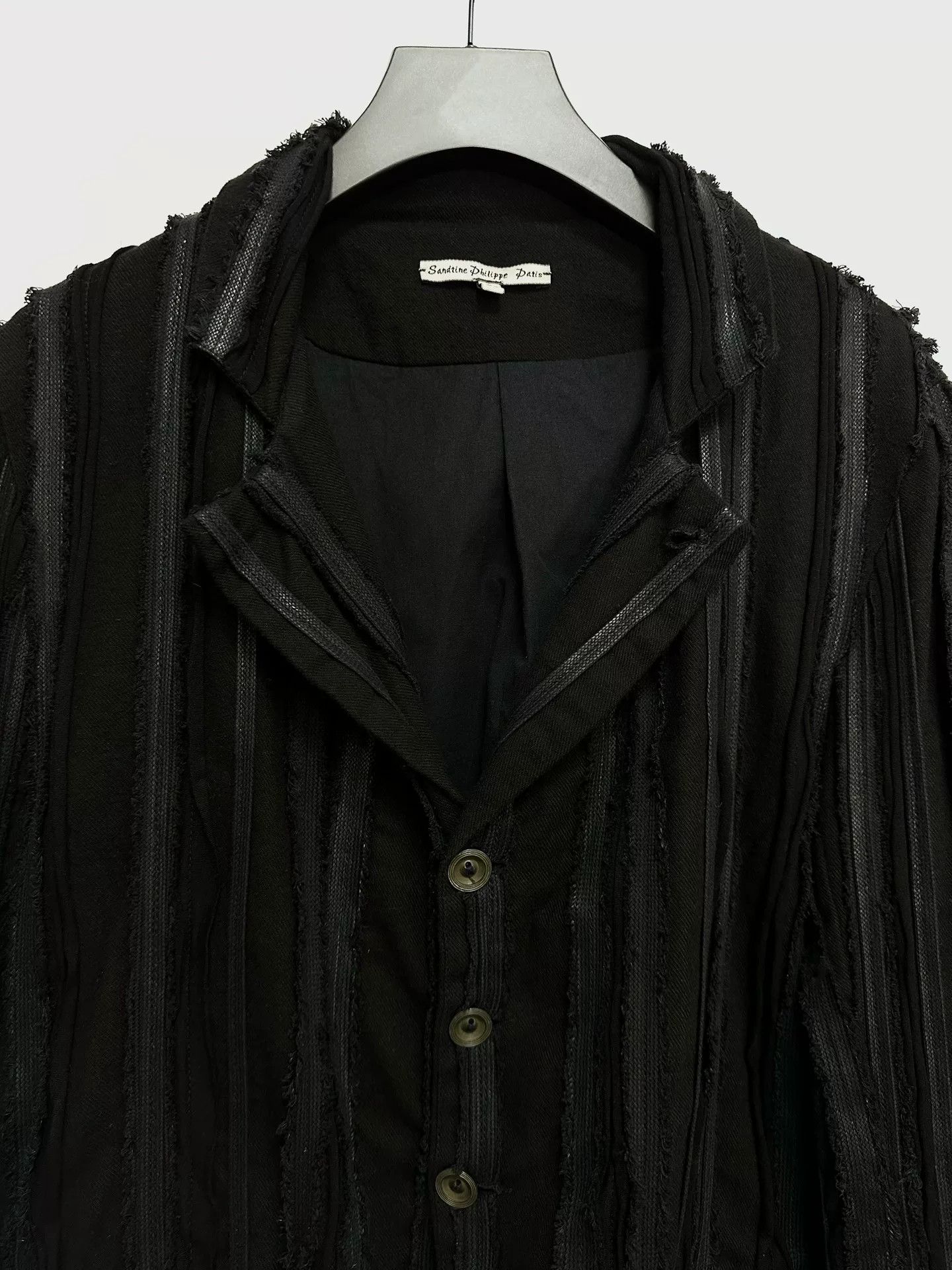 Sandrine Philippe Sandrine Philippe Distressed Black Jacket Size L / US 10 / IT 46 - 4 Thumbnail