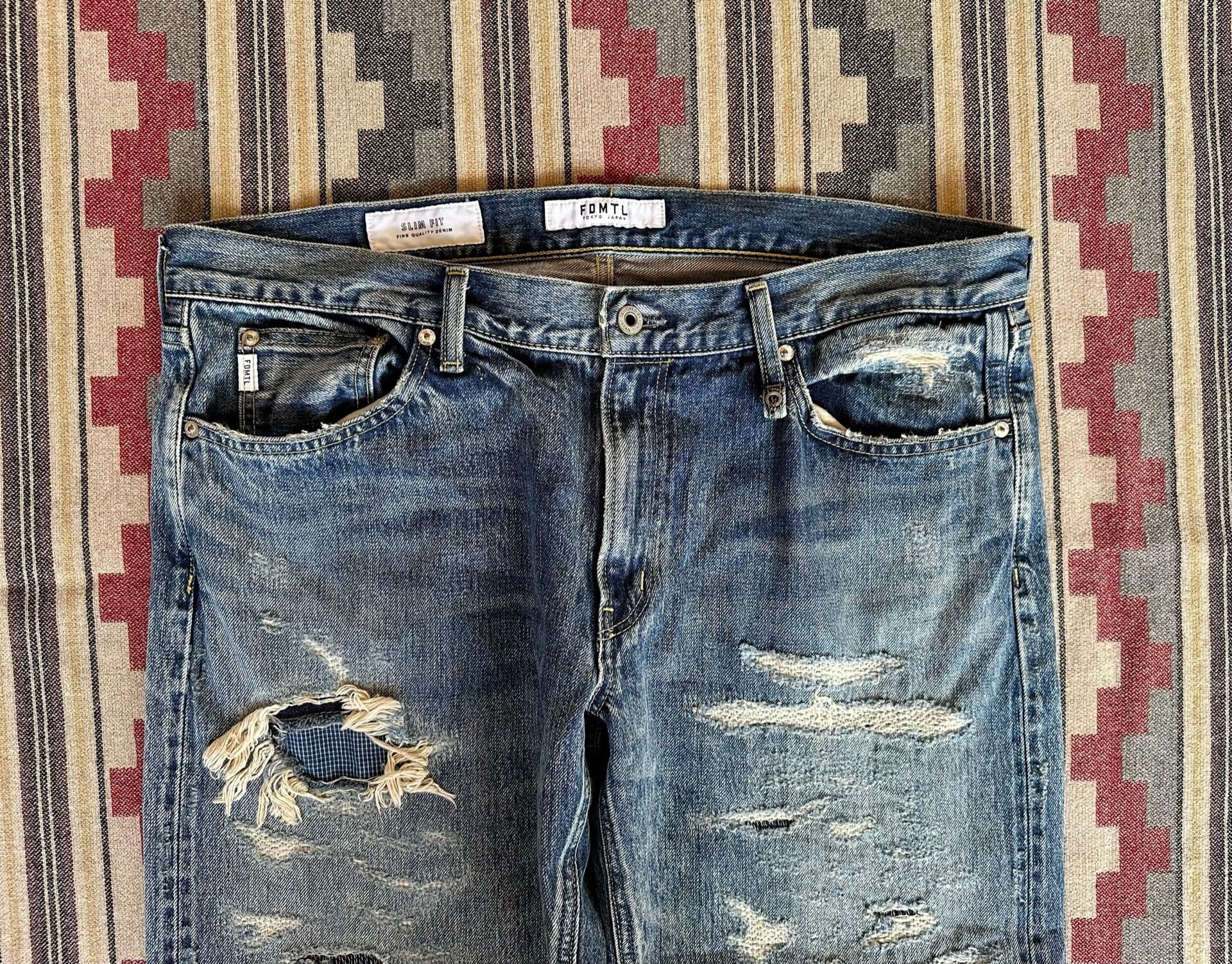 FDMTL fdmtl slim fit distressed denim pants Size US 36 / EU 52 - 3 Thumbnail