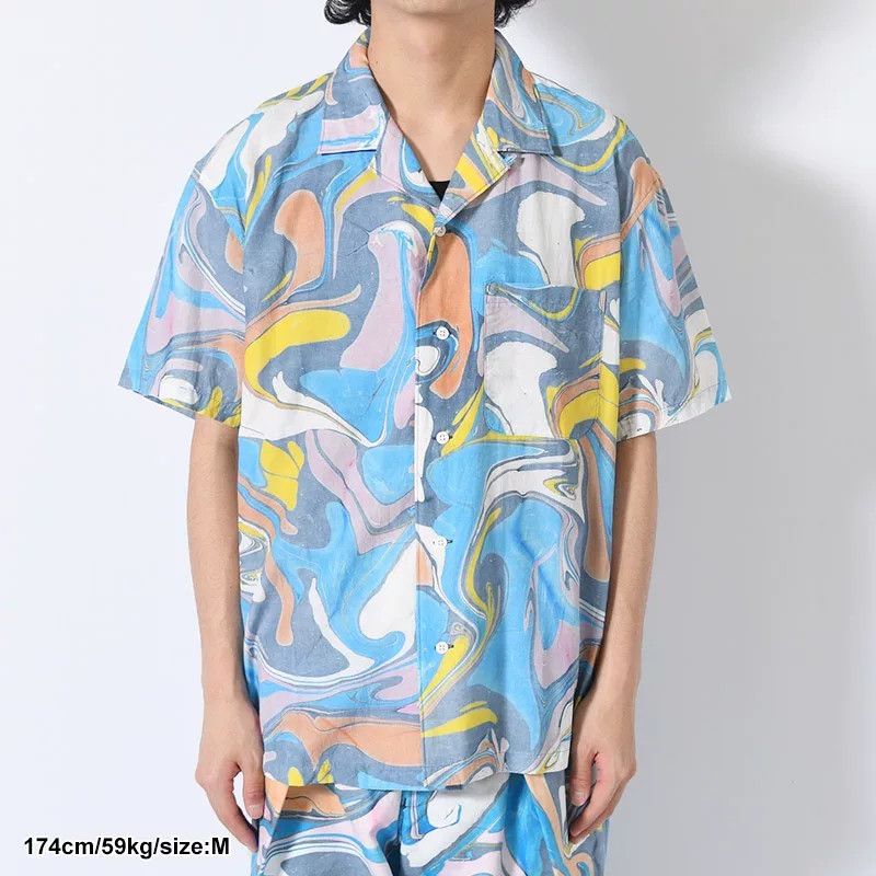 KUON kuon suminagashi camp collar shirt Size US S / EU 44-46 / 1 - 8 Thumbnail
