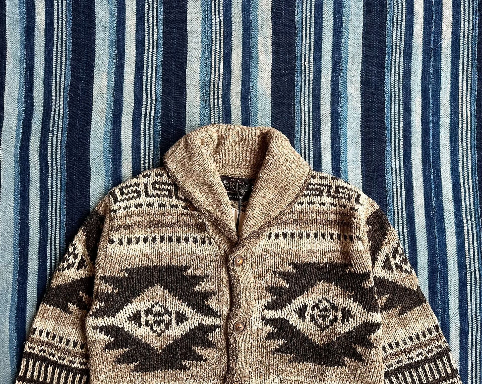 RRL Ralph Lauren RRL Hand-Knit Linen-Blend Cardigan Jacket Size US L / EU 52-54 / 3 - 3 Thumbnail