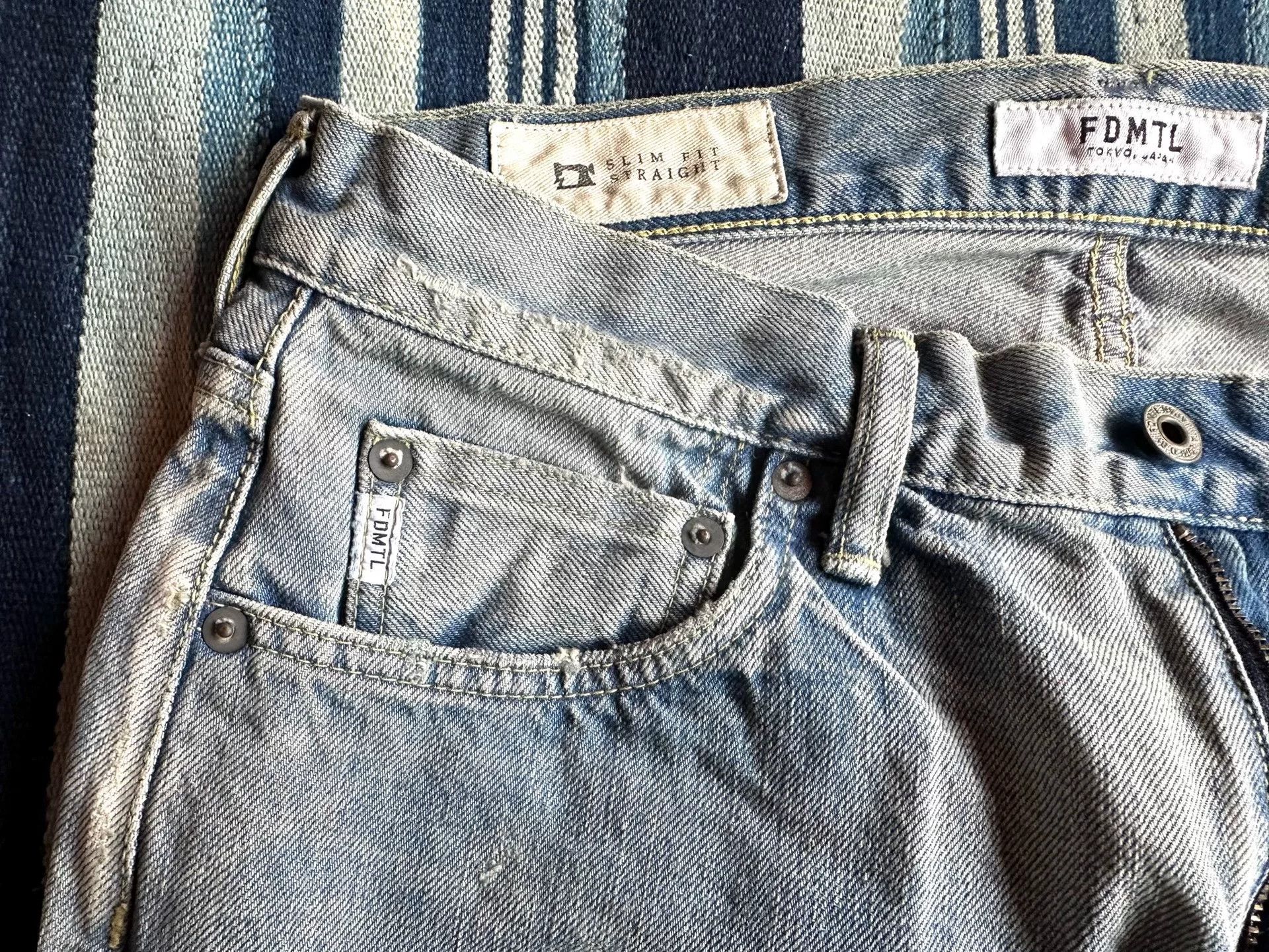 FDMTL fdmtl slim fit distressed denim patch pants Size US 32 / EU 48 - 6 Thumbnail