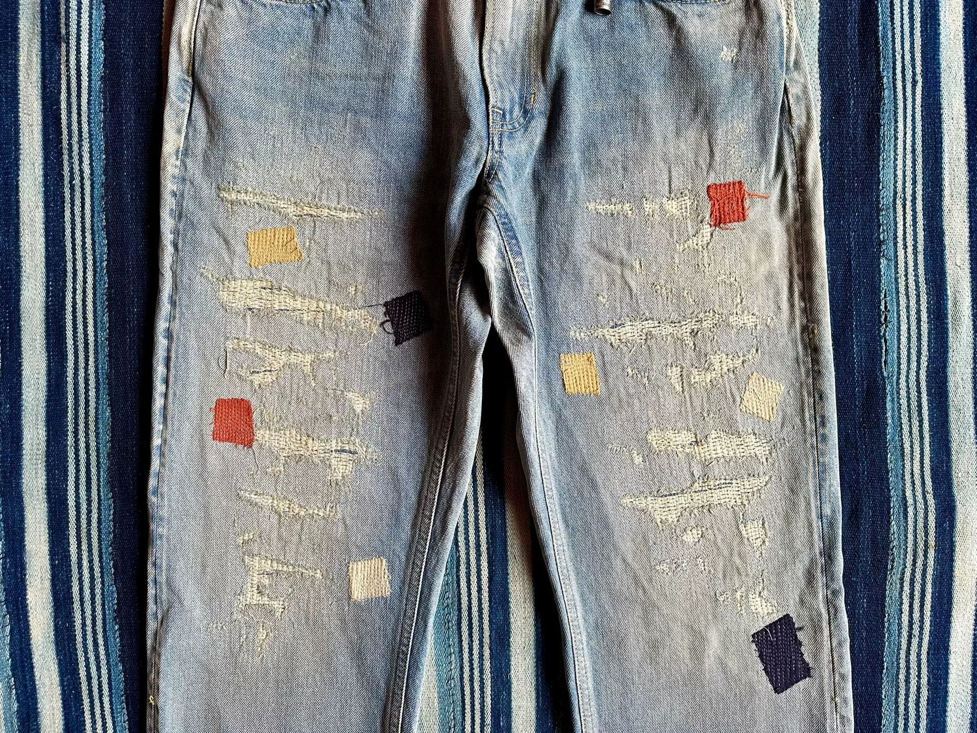 FDMTL fdmtl slim fit distressed denim patch pants Size US 32 / EU 48 - 5 Thumbnail