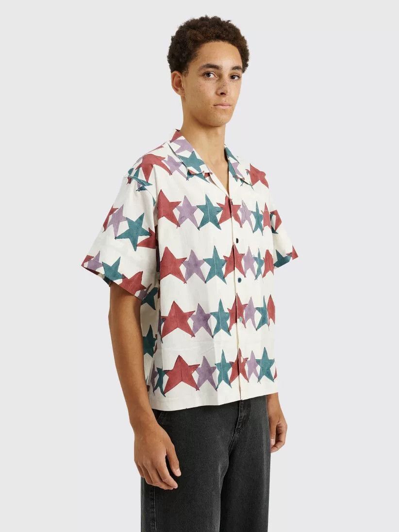 Story Mfg. star block print short sleeve shirt Size US L / EU 52-54 / 3 - 8 Thumbnail