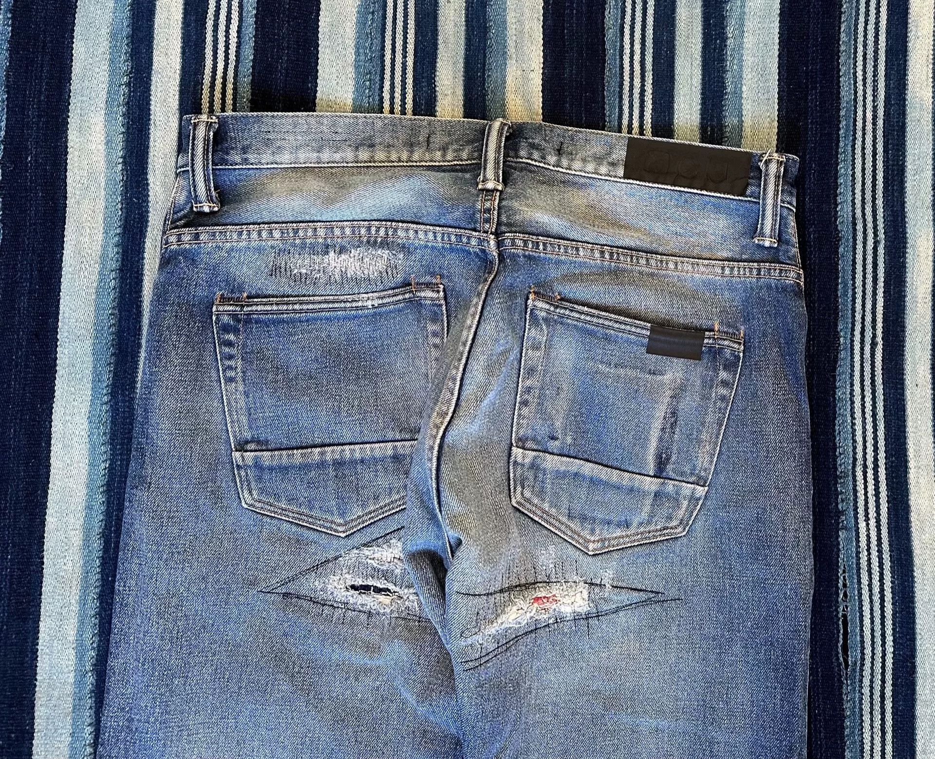 Mastercraft Union limited edition faded denim jeans Size US 34 / EU 50 - 7 Thumbnail