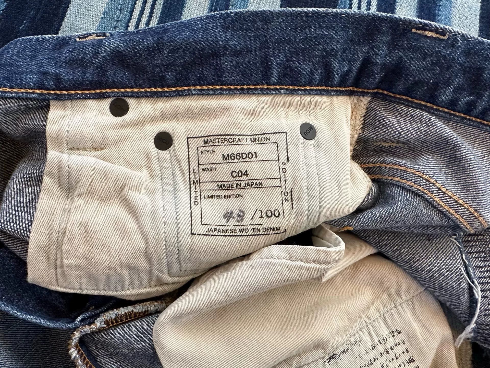 Mastercraft Union limited edition faded denim jeans Size US 34 / EU 50 - 9 Thumbnail