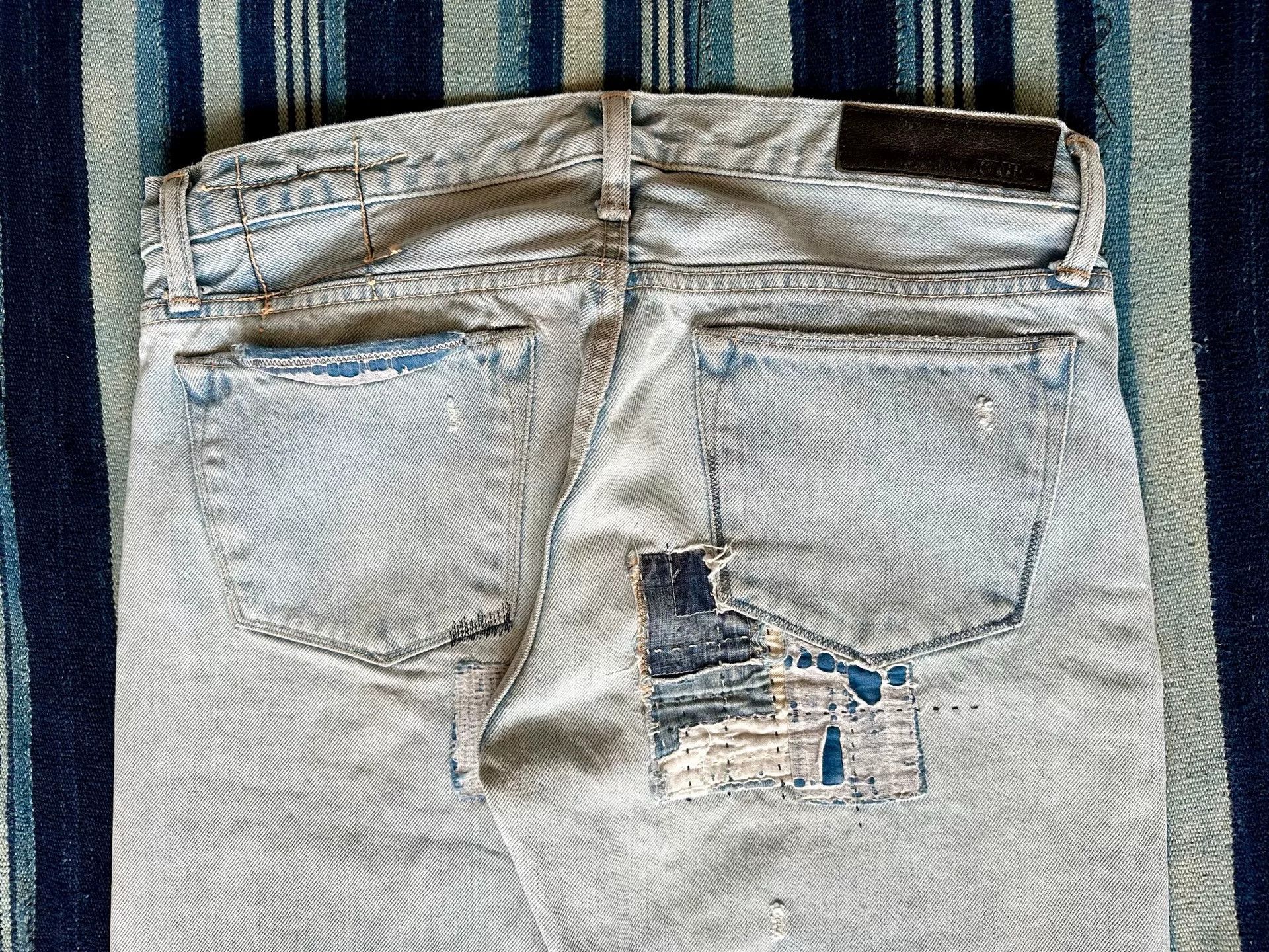 KURO handmade patchwork distressed denim pants Size US 34 / EU 50 - 5 Thumbnail